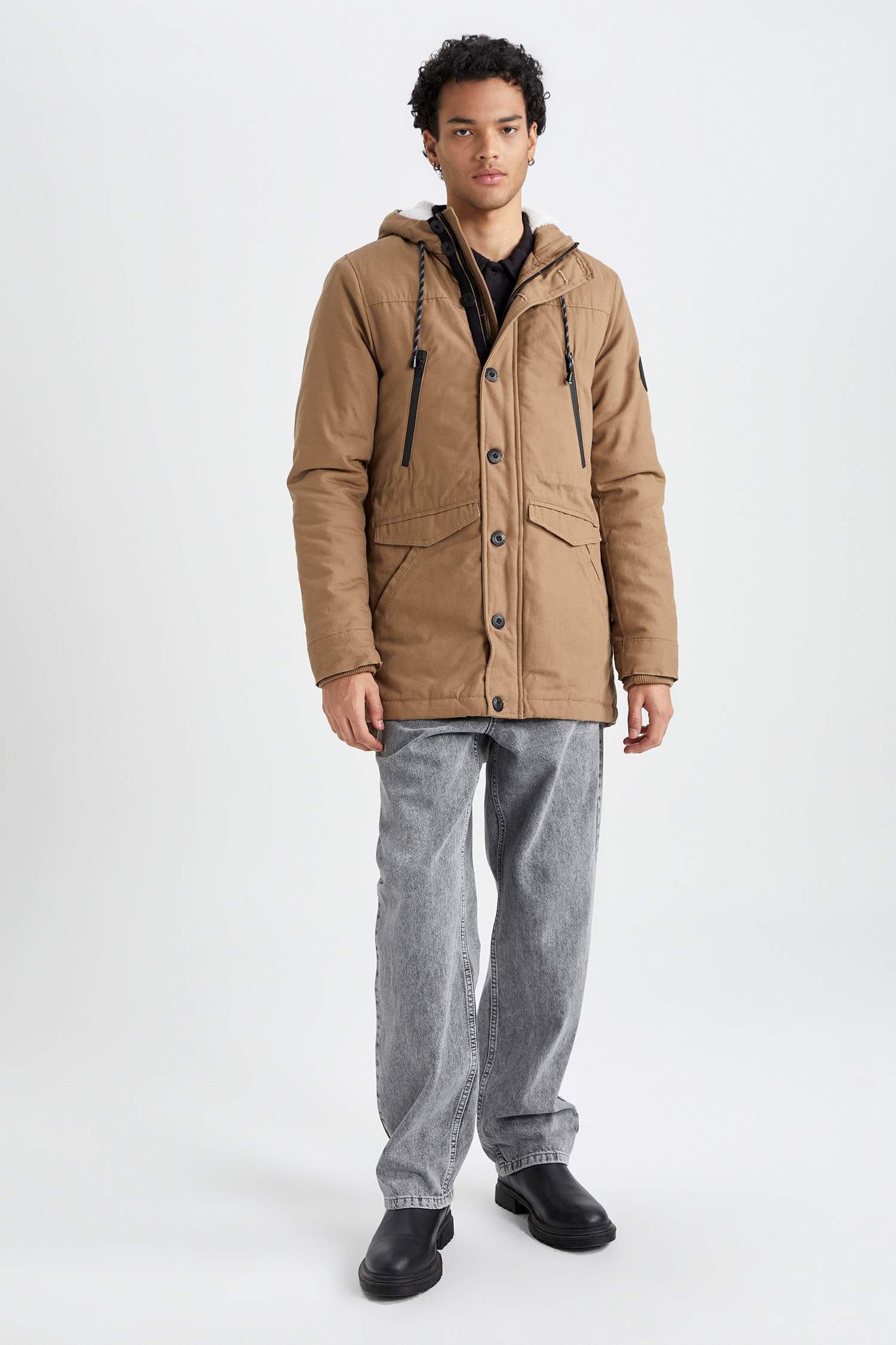 бас киімді шерпа Пальто