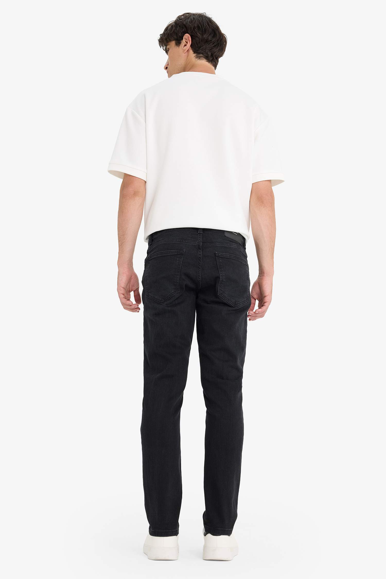 Pedro Slim Fit Dar Kalıp Normal Bel Dar Paça Siyah Jean Pantolon