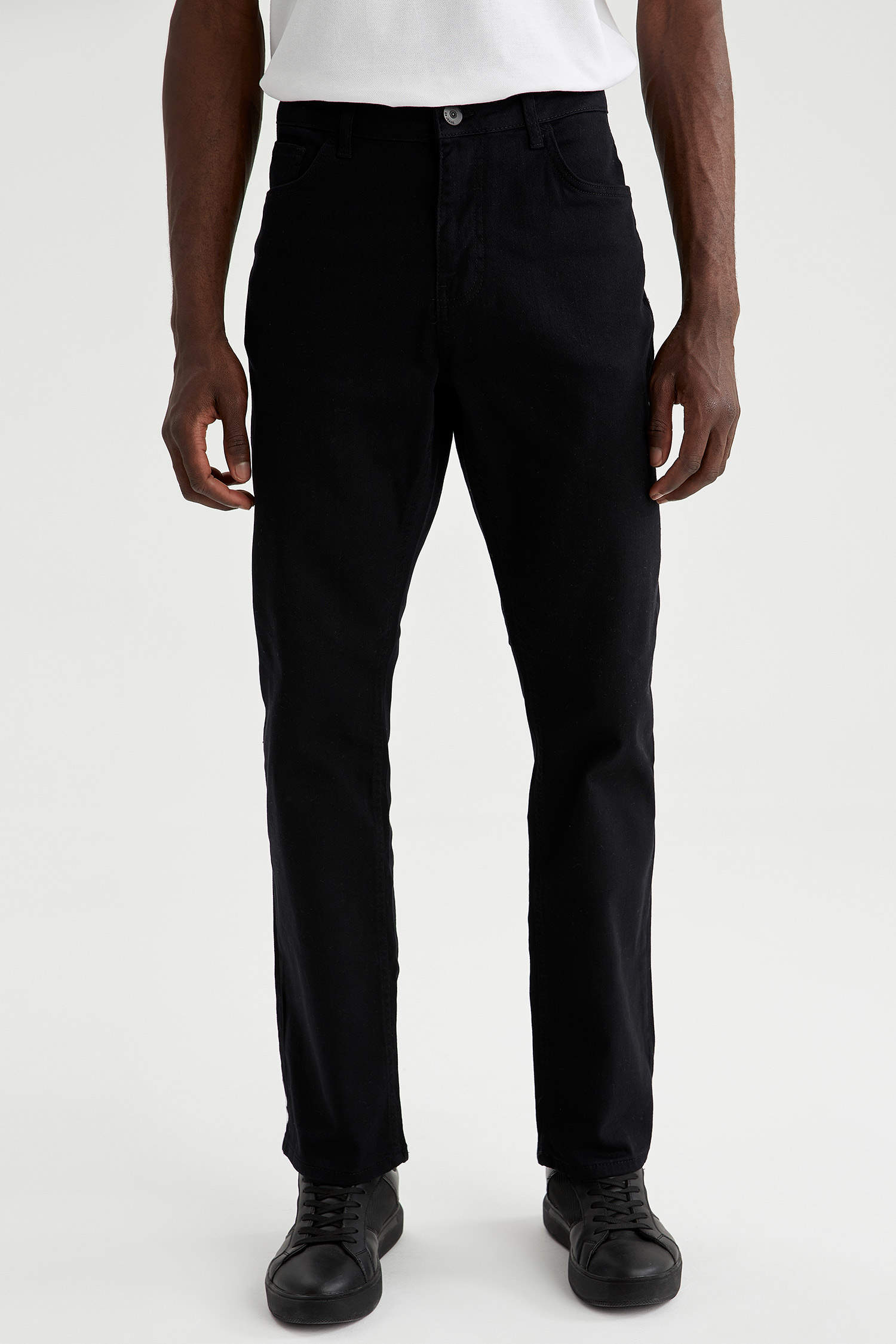 Defacto Diago Comfort Fit Yüksek Bel Boru Paça Siyah Jean Pantolon. 1