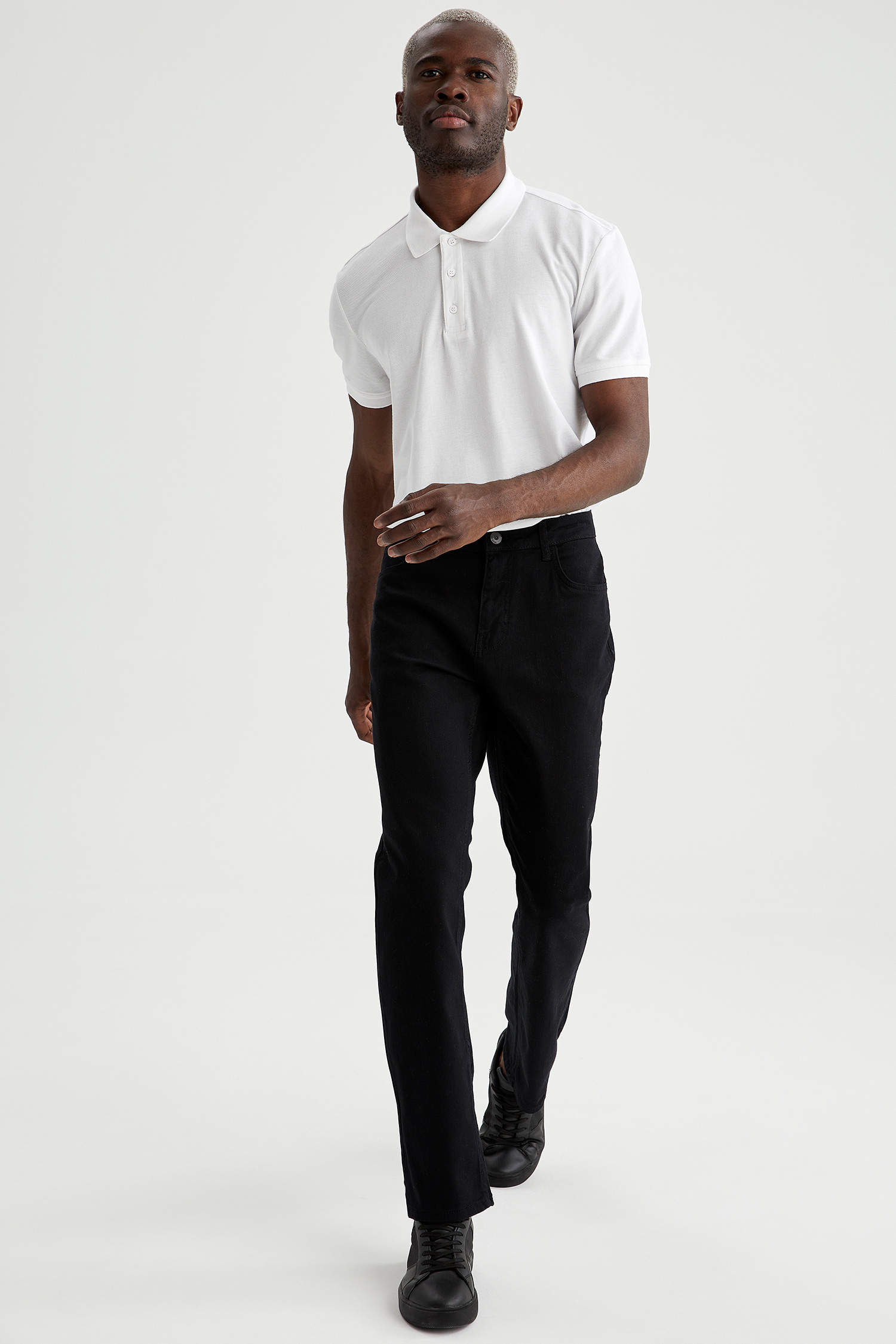 Defacto Diago Comfort Fit Yüksek Bel Boru Paça Siyah Jean Pantolon. 2