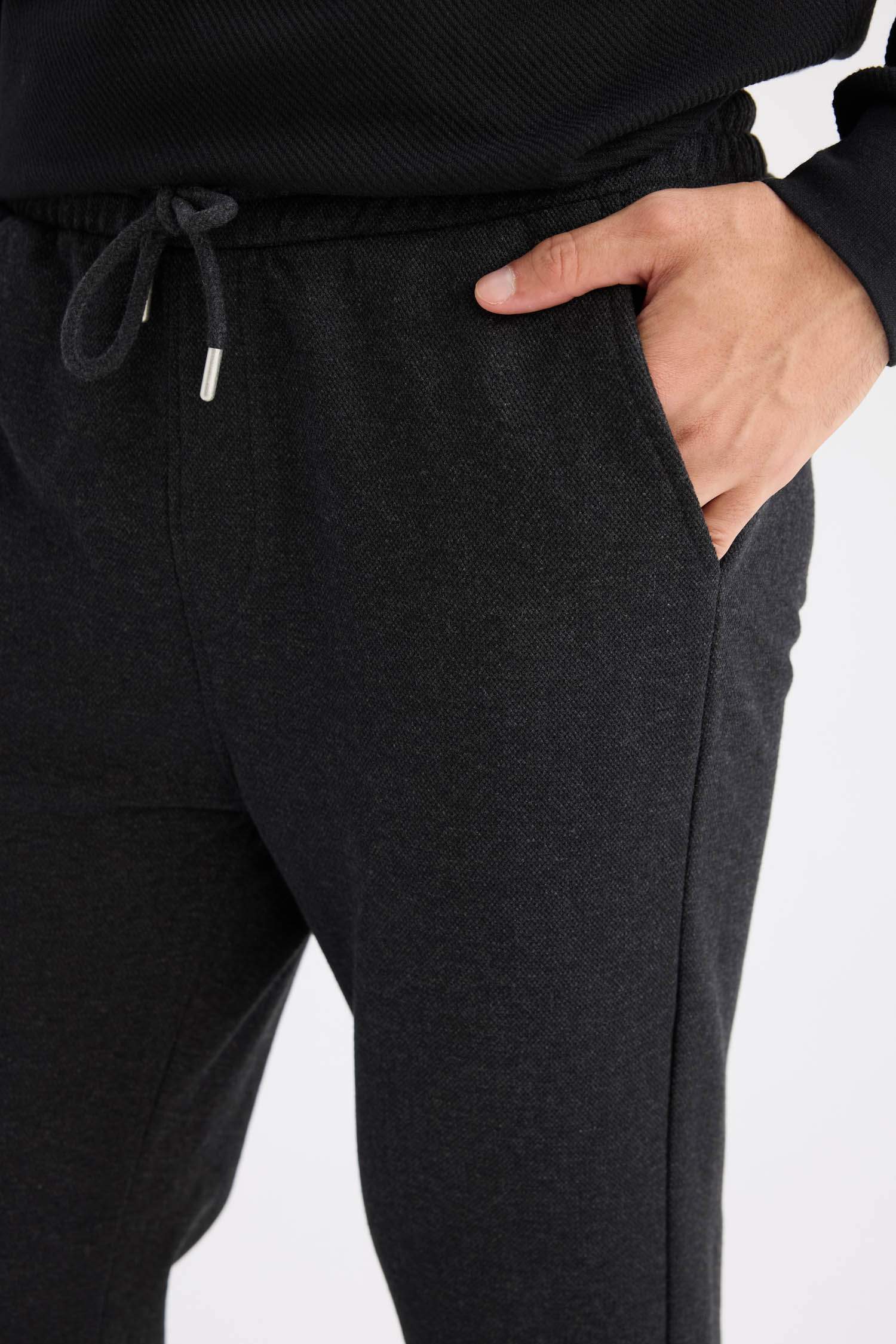 Slim Fit Regular Hem Pique Trousers