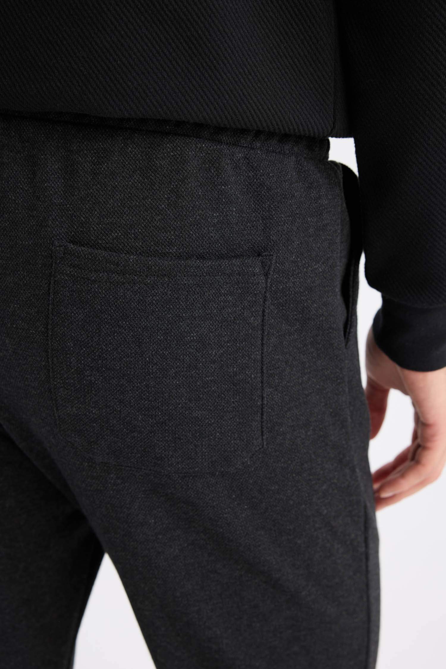 Slim Fit Regular Hem Pique Trousers