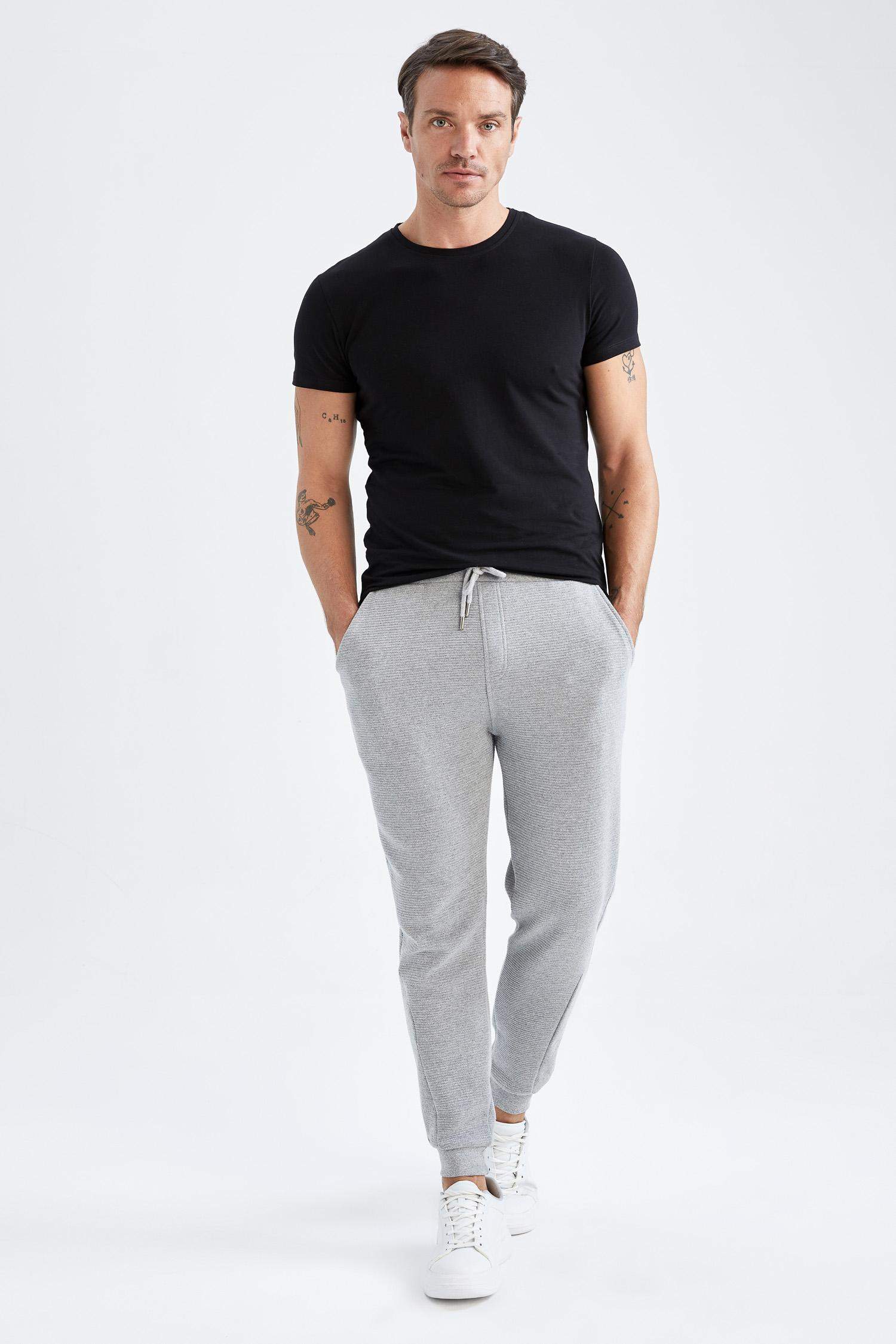 Grey MEN Slim Fit Sweatpants 2555145 DeFacto