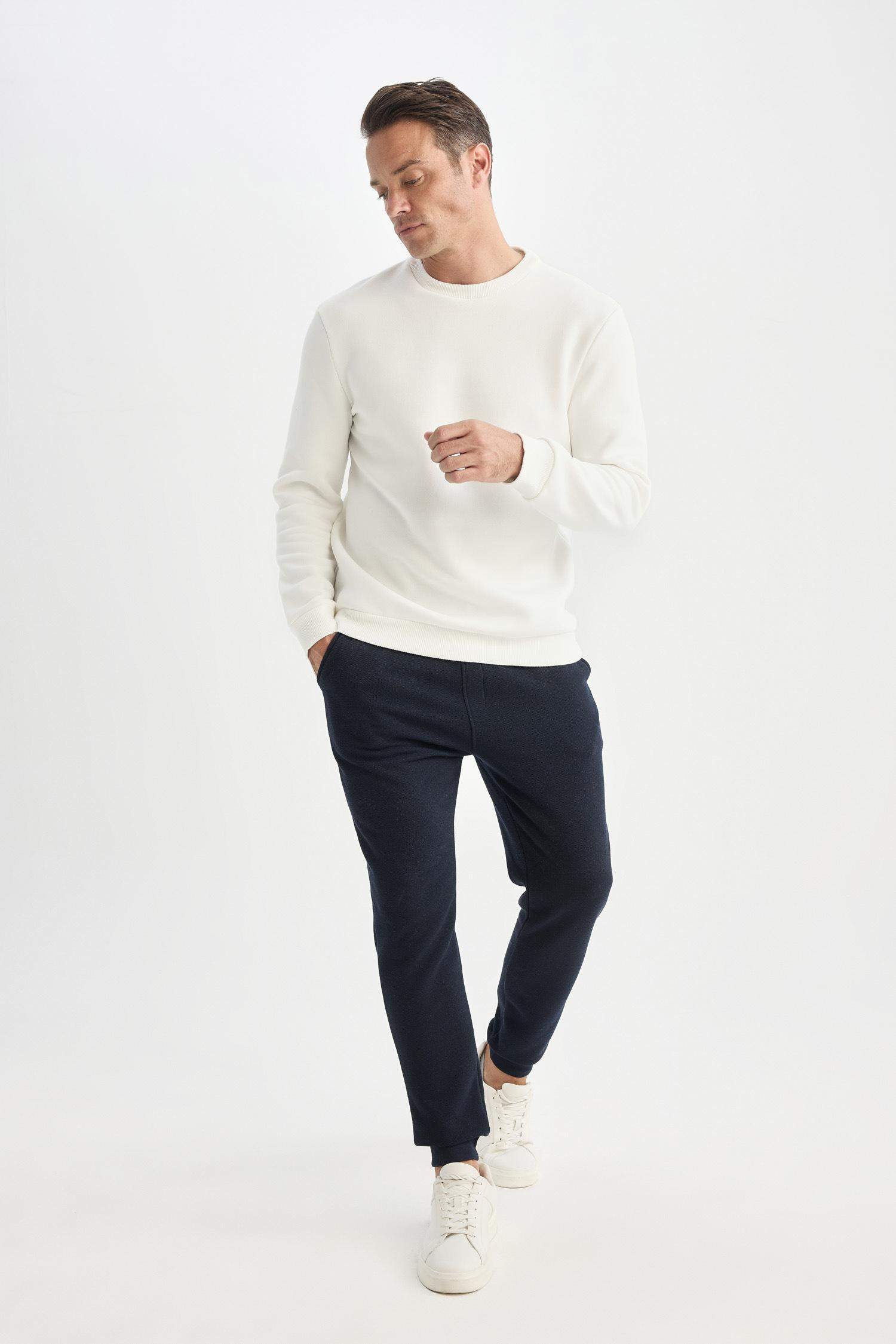 Slim Fit Dar Kesim İnce Jogger Eşofman Altı Basic Düz Pike Beli Bağcıklı Lastikli Paça Cepli 