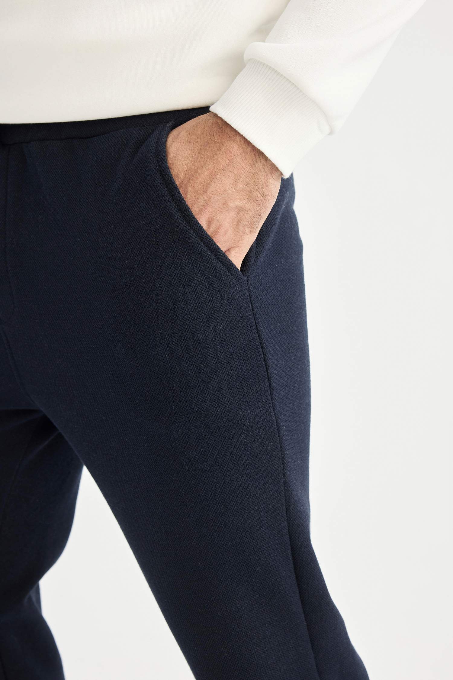 Slim Fit Dar Kesim İnce Jogger Eşofman Altı Basic Düz Pike Beli Bağcıklı Lastikli Paça Cepli 