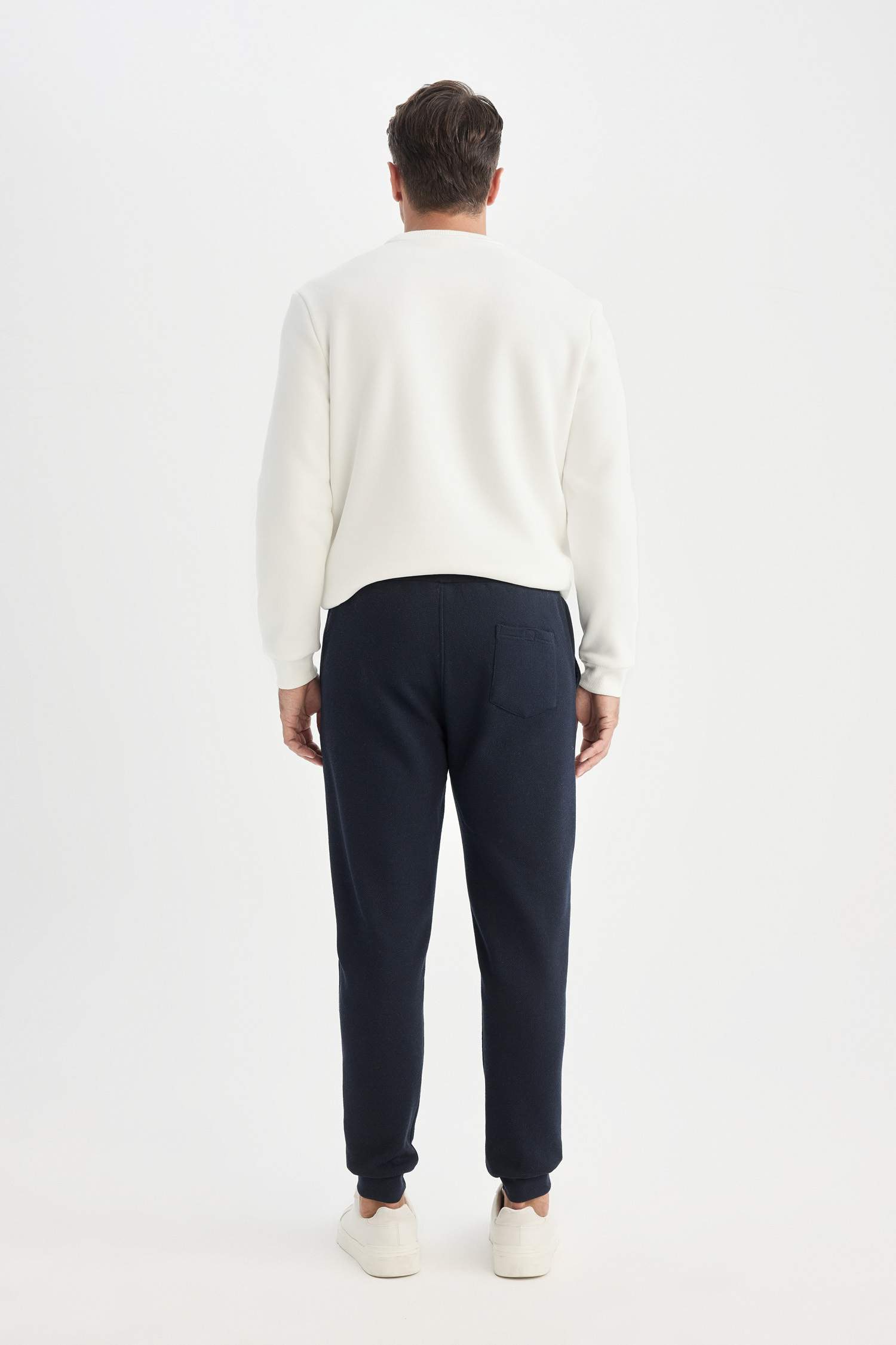 Slim Fit Dar Kesim İnce Jogger Eşofman Altı Basic Düz Pike Beli Bağcıklı Lastikli Paça Cepli 