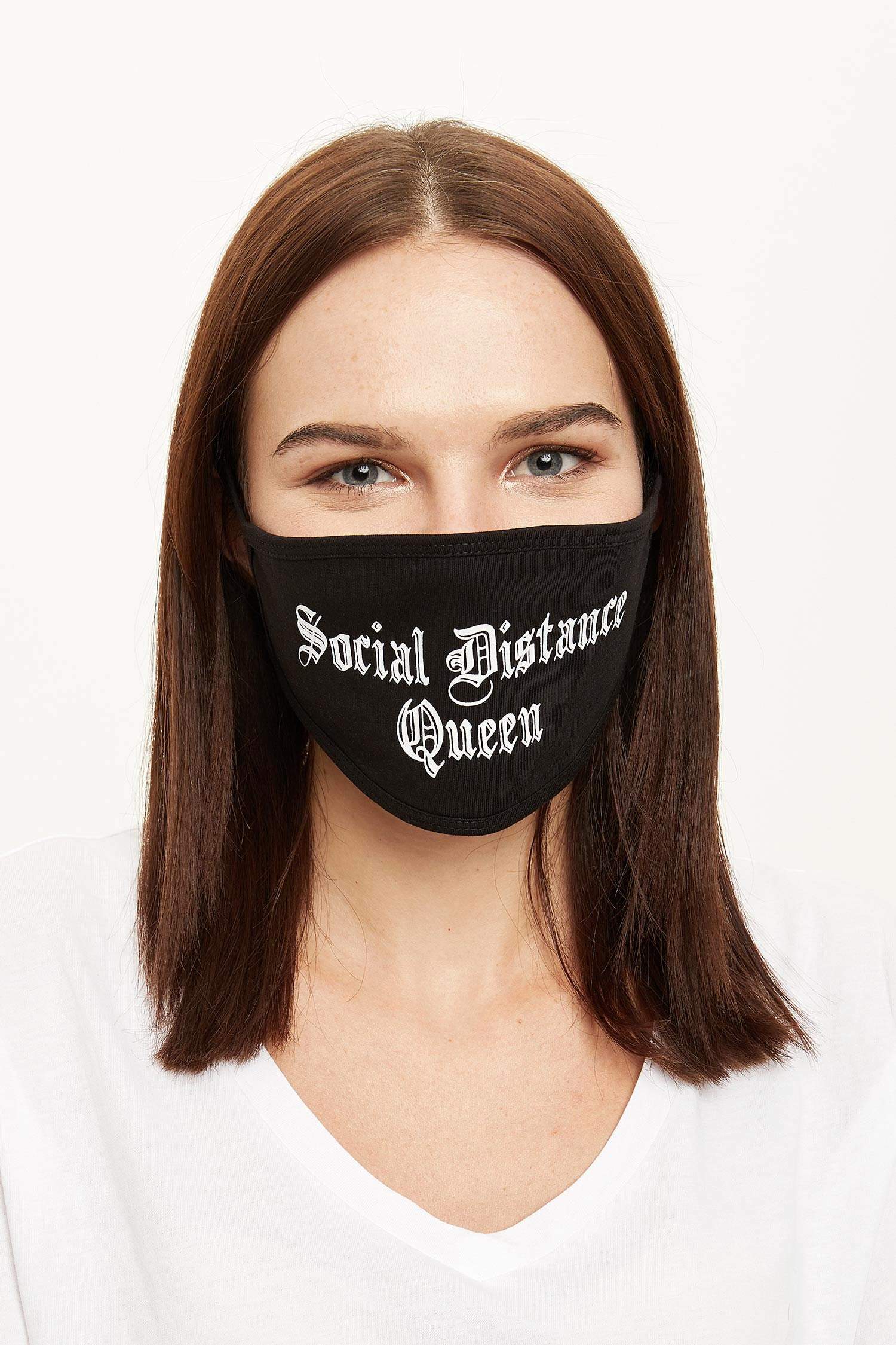 Defacto Social Distance Queen Baskılı Yıkanabilir Pamuklu Maske. 1