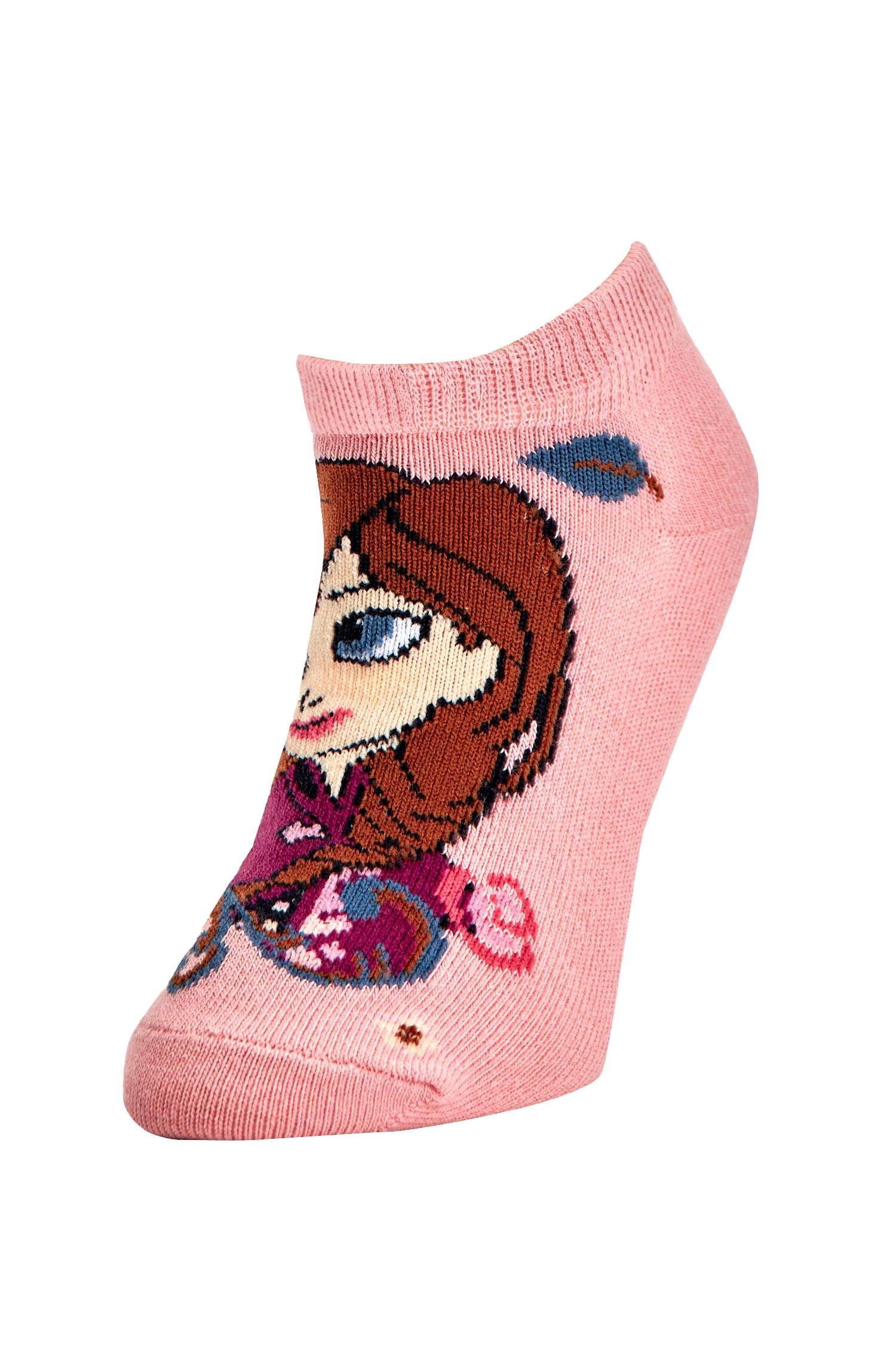 Defacto Kız Çocuk Frozen Lisanslı 3'lü Patik Çorap. 3
