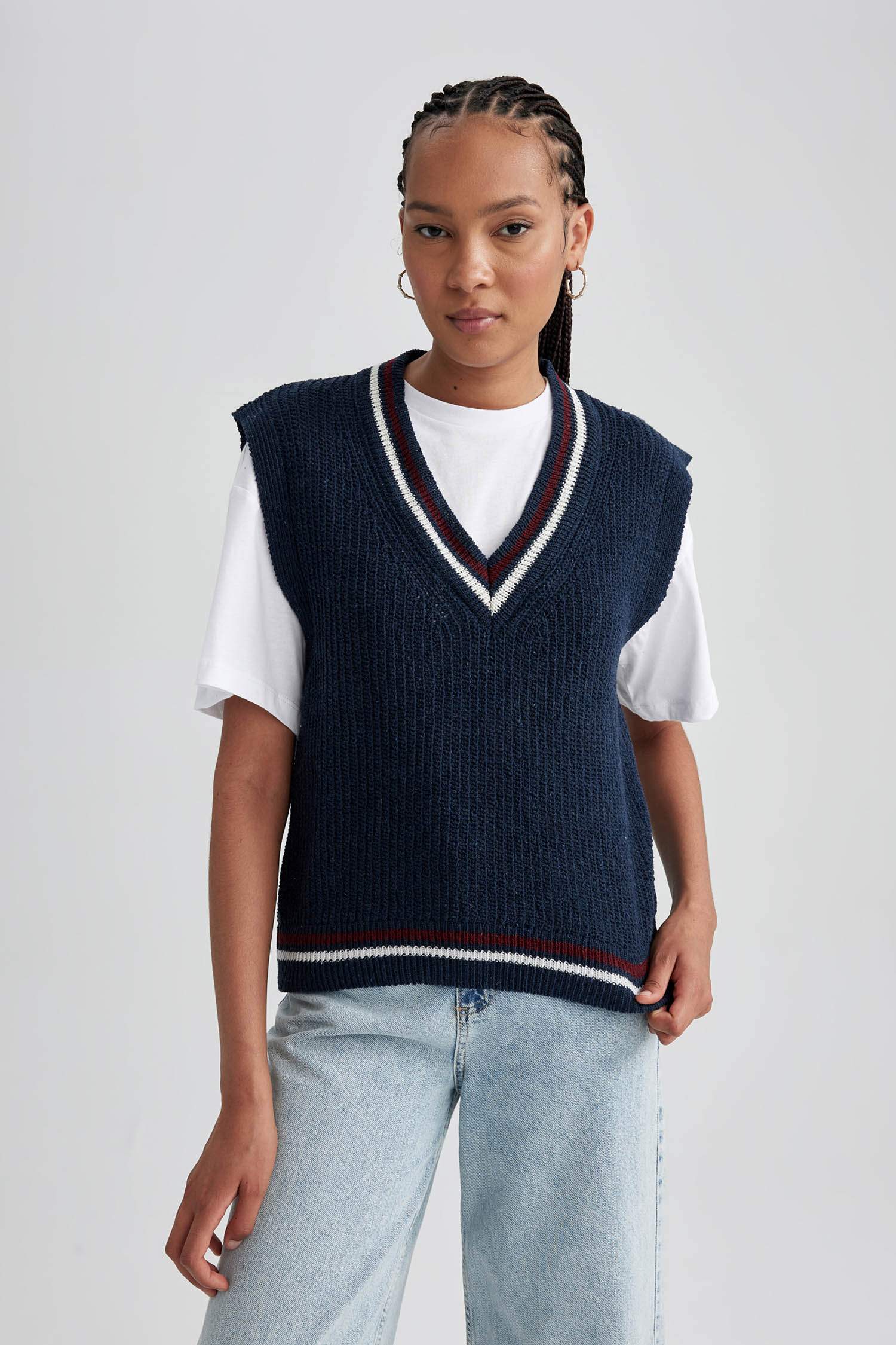 جيليه اوفر سايز بياقة V