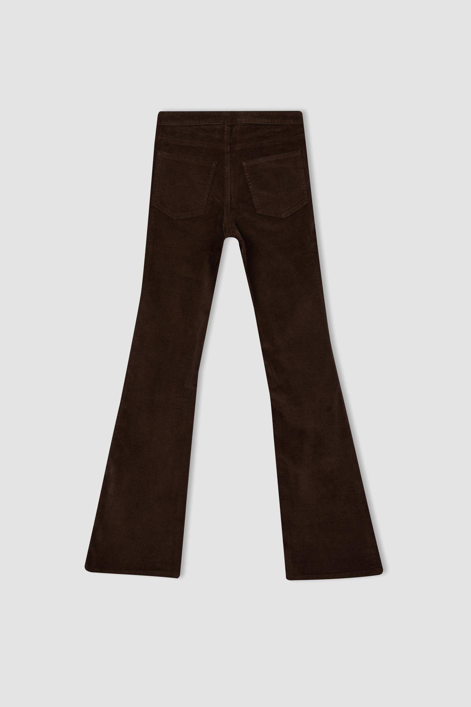 Brown WOMAN Flared Basic Corduroy Trousers 2500949