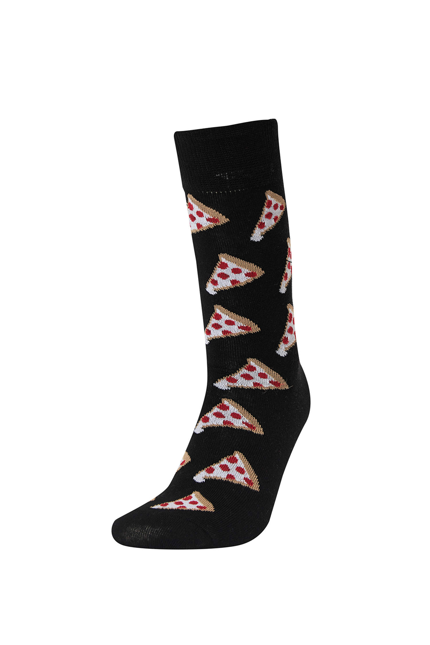Defacto Erkek Pizza ve Popcorn Desenli 2'li Uzun Çorap. 2