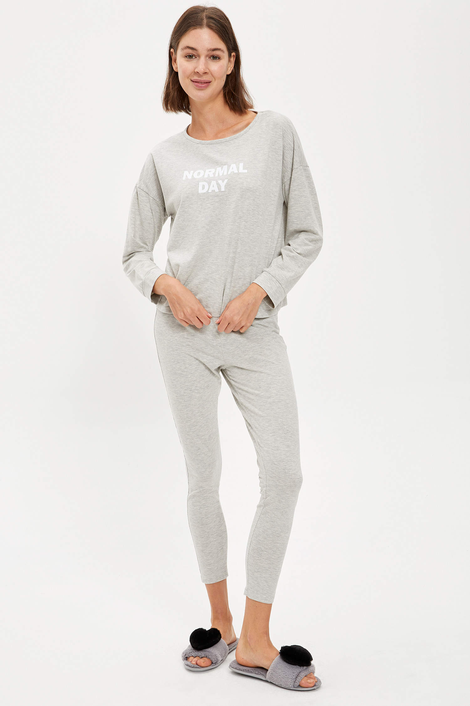 Defacto Slim Fit Basic Pijama Takımı. 3