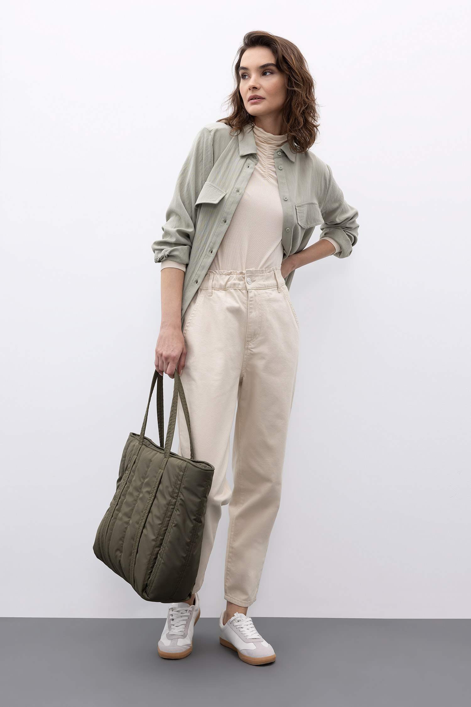 Baggy Gabardin %100 Pamuk Pantolon