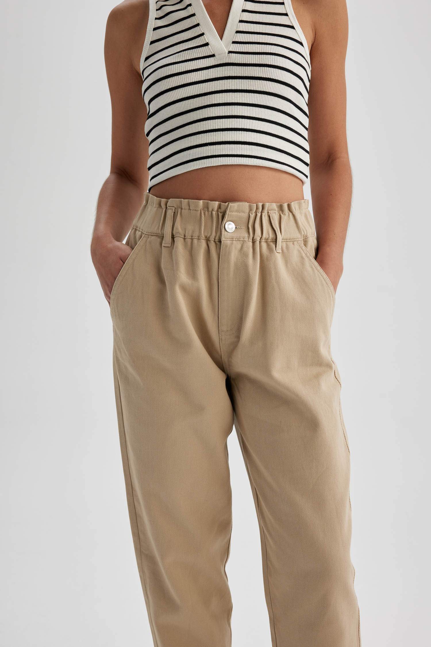 Baggy Gabardine Cotton Trousers