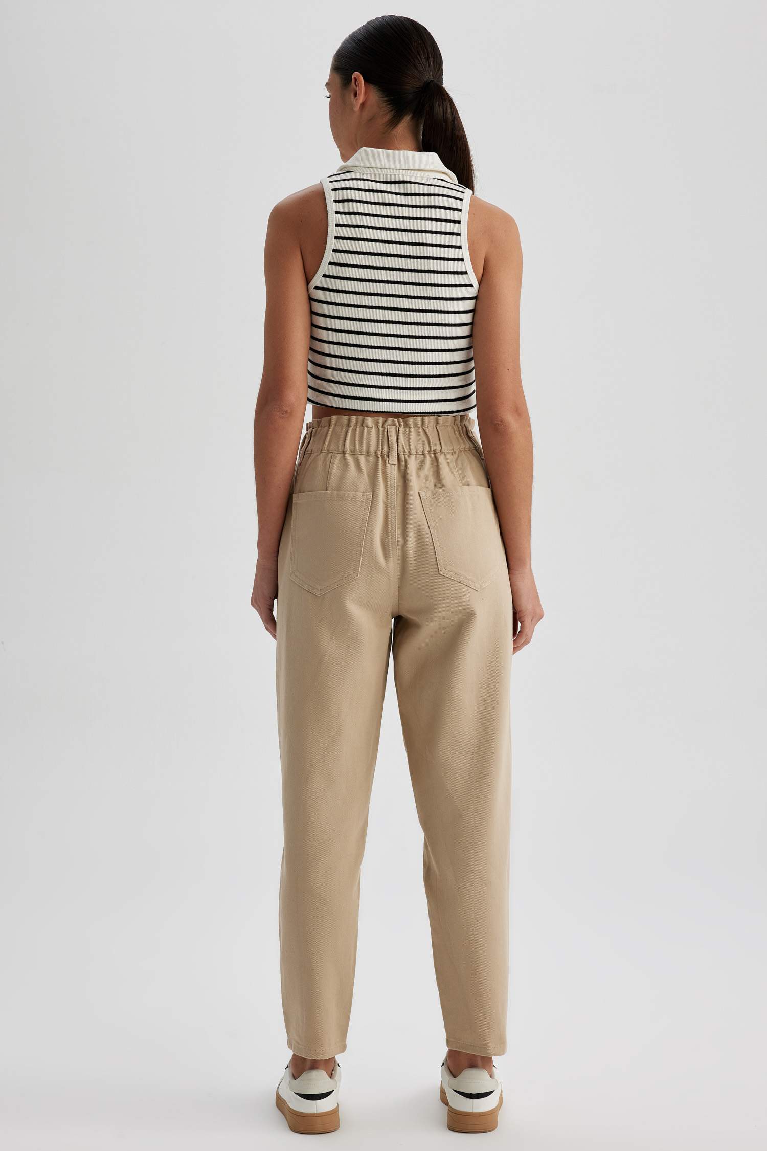 Baggy Gabardine Cotton Trousers