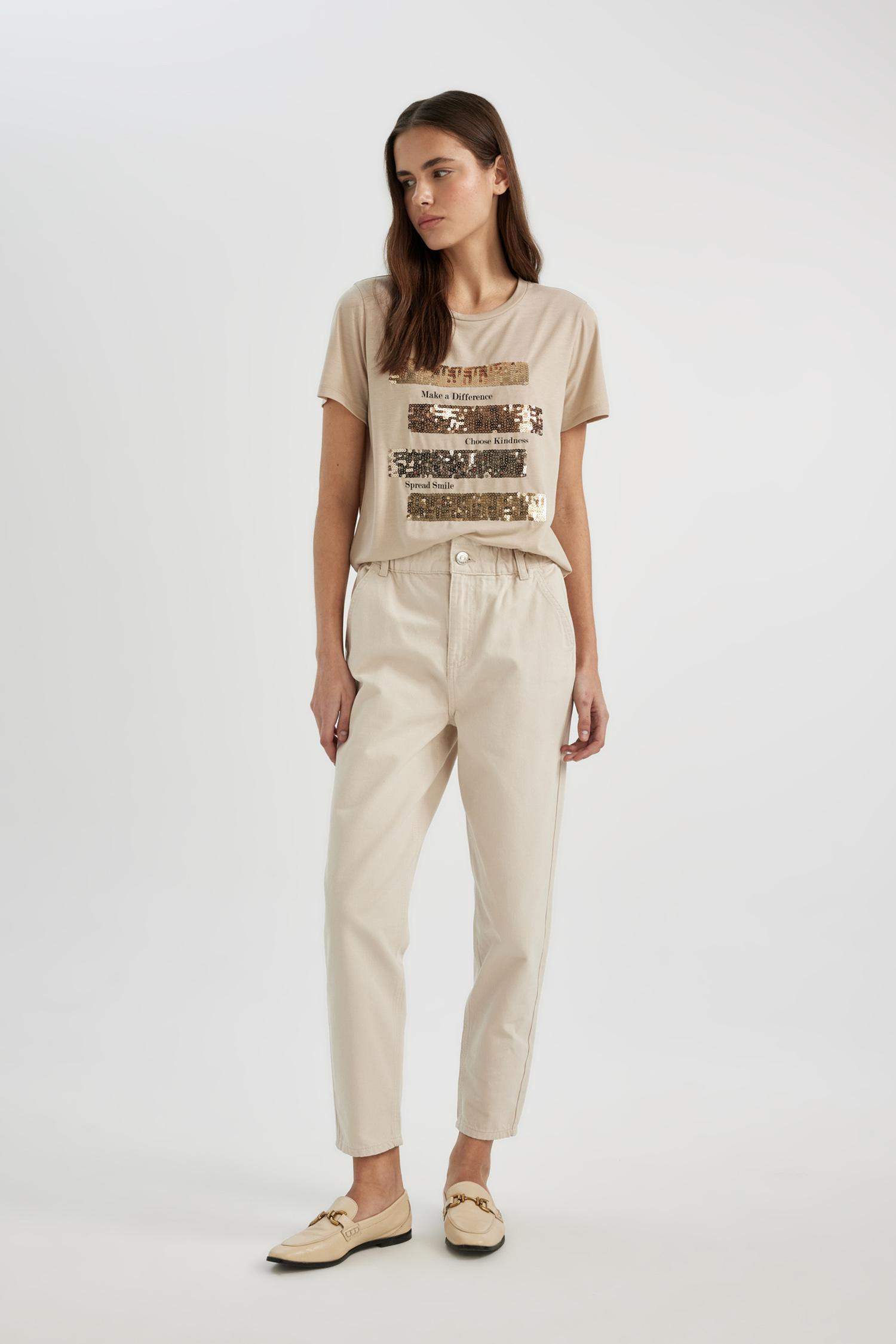 Paperbag Fit With Pockets Gabardine Trousers