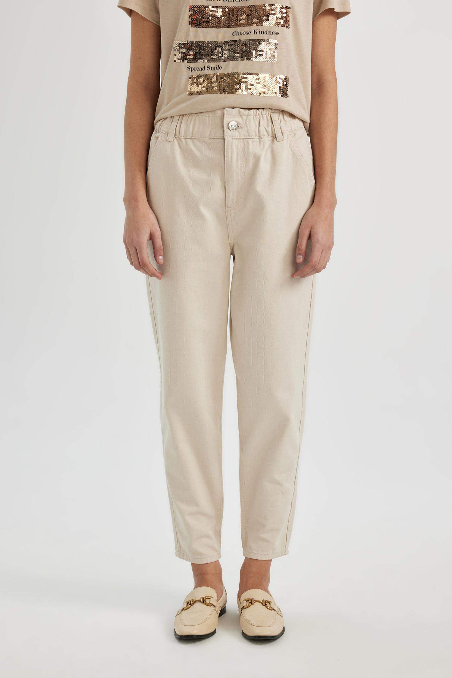 Paperbag Fit With Pockets Gabardine Trousers