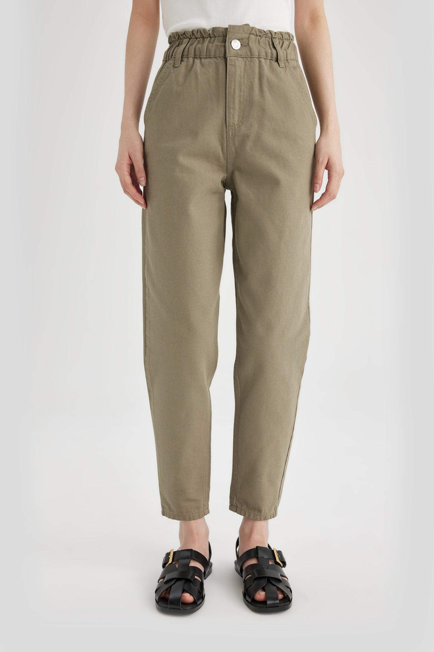 Paperbag Fit With Pockets Gabardine Trousers