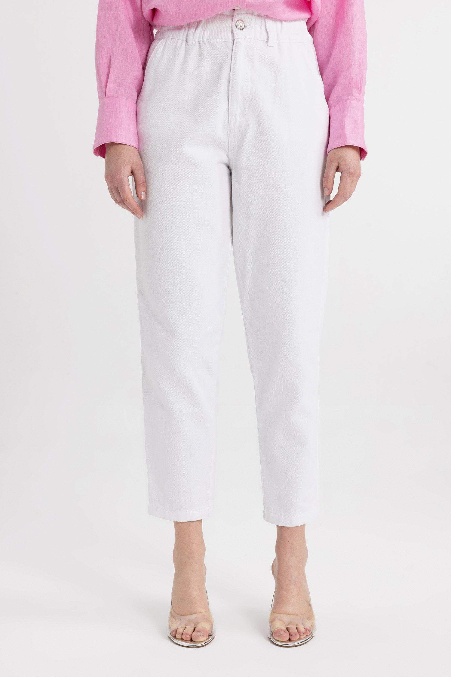 Брюки с высокой талией и сборкой на талии