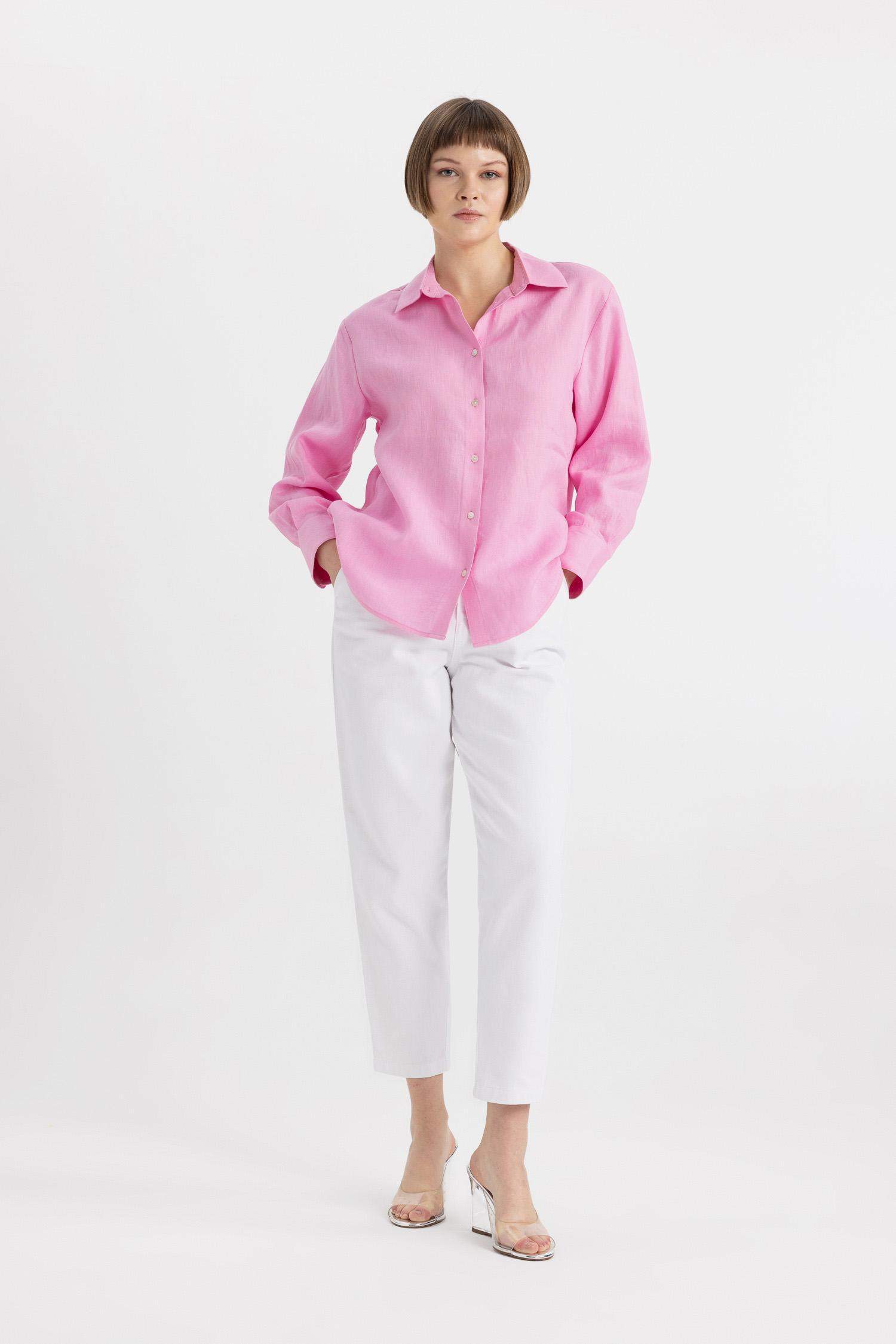 Брюки с высокой талией и сборкой на талии