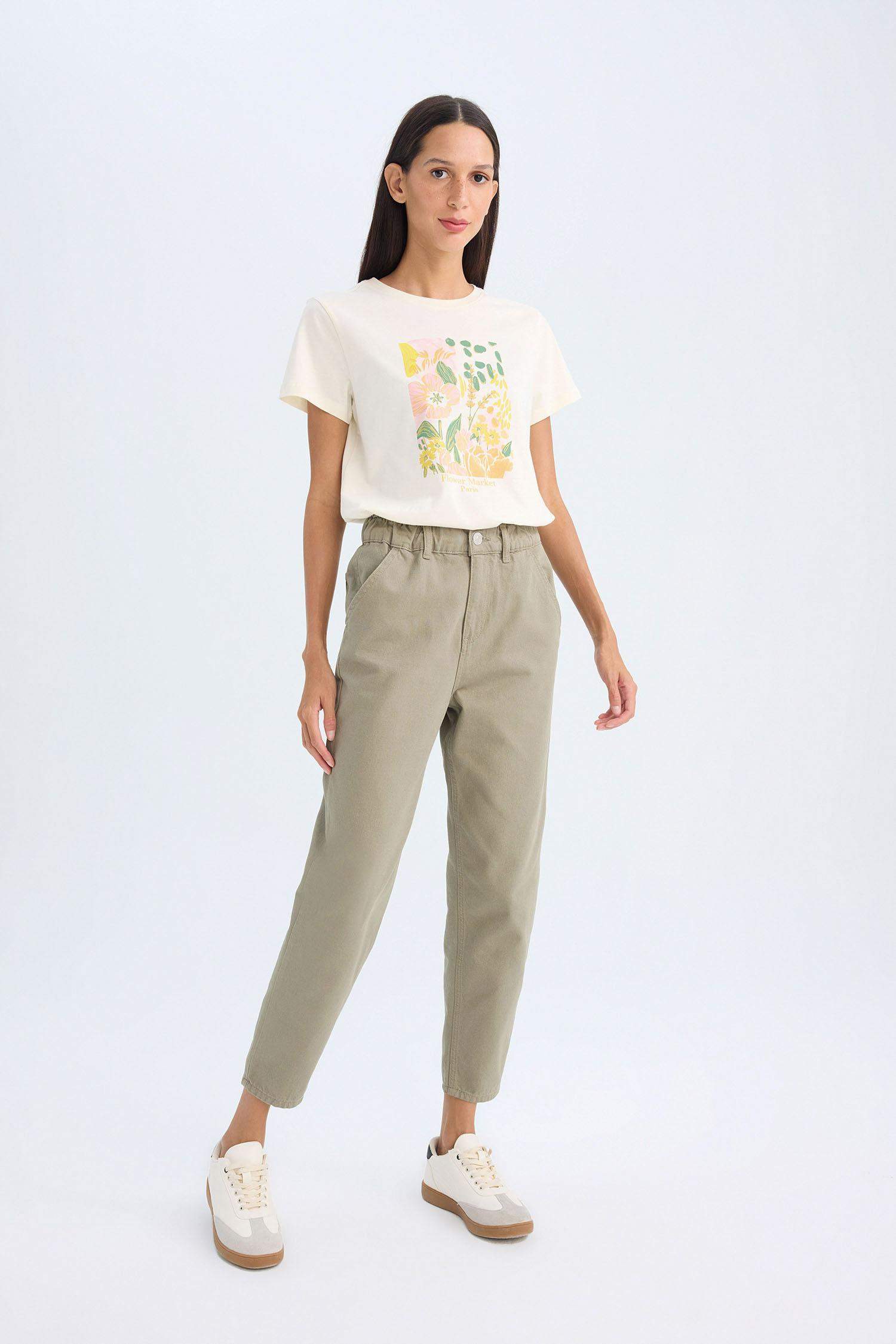 Paperbag Fit With Pockets Gabardine Trousers