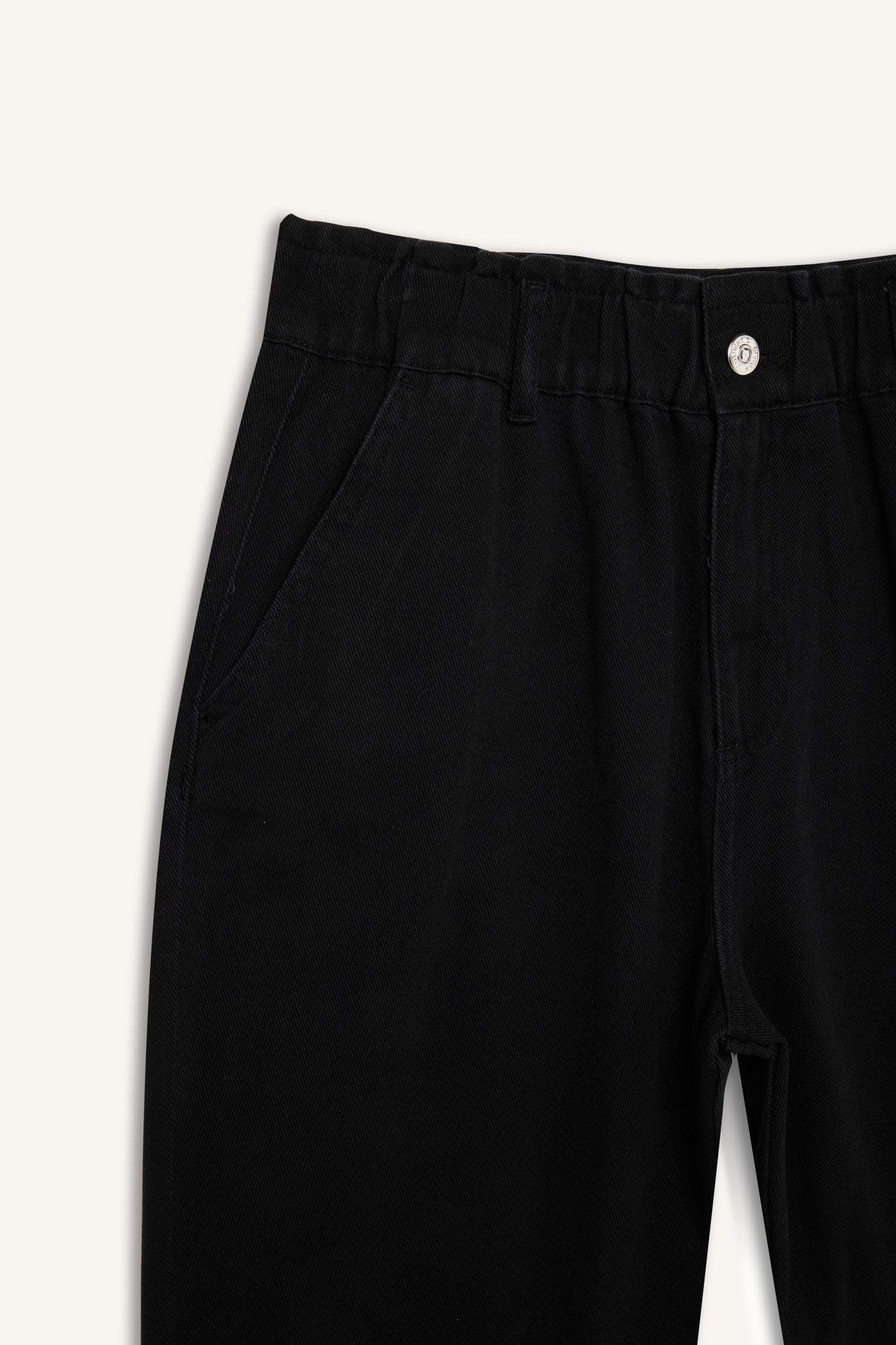 Paperbag Gabardin Kumaş Pantolon Cepli Standart Paça Gabardin Pantolon