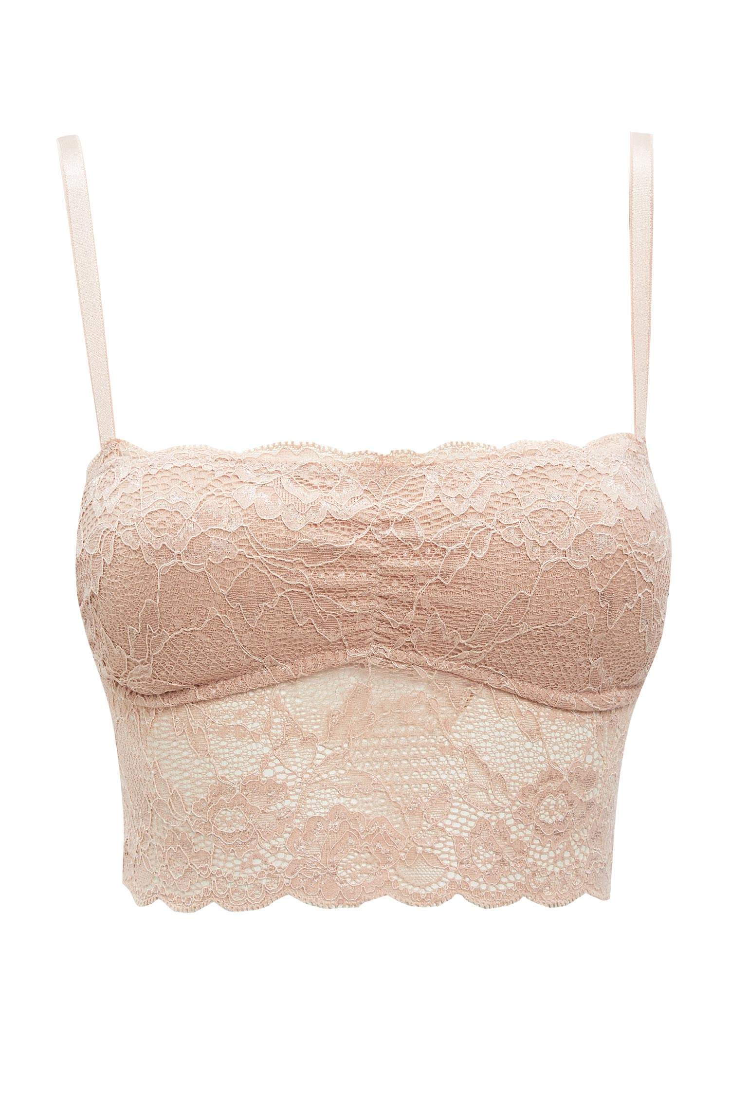 Beige WOMAN Lace Strapless Bustier 1500353 | DeFacto