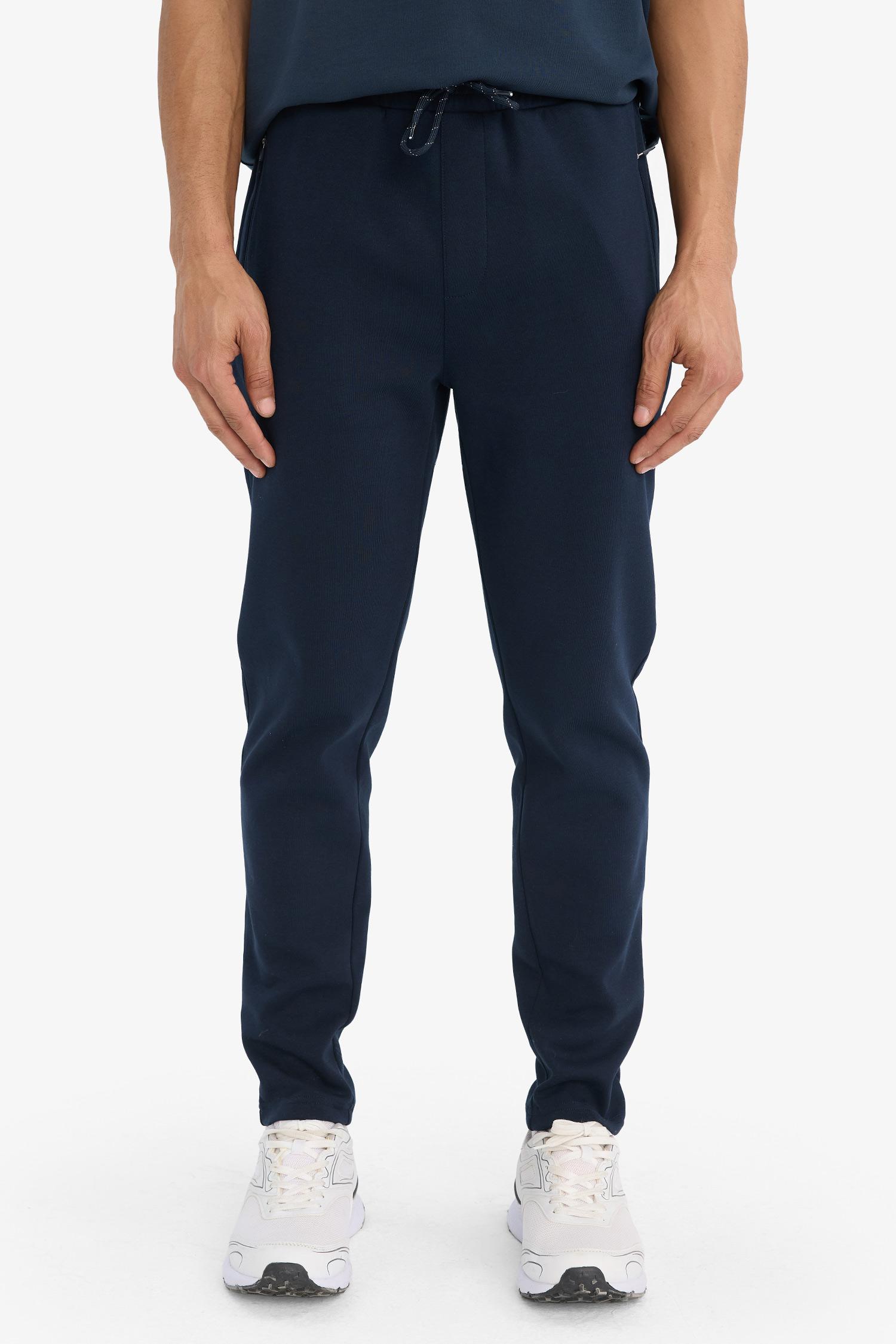 DeFacto Fermuarlı Basic Standart Paça Jogger Eşofman Altı görsel 2