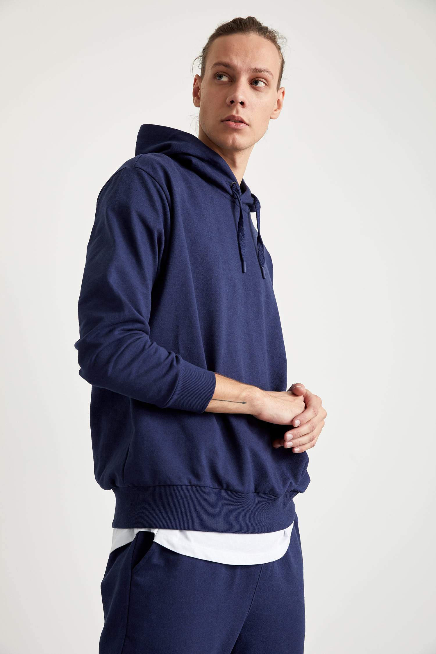 Defacto Oversize Fit Kapüşonlu Basic Sweatshirt. 4