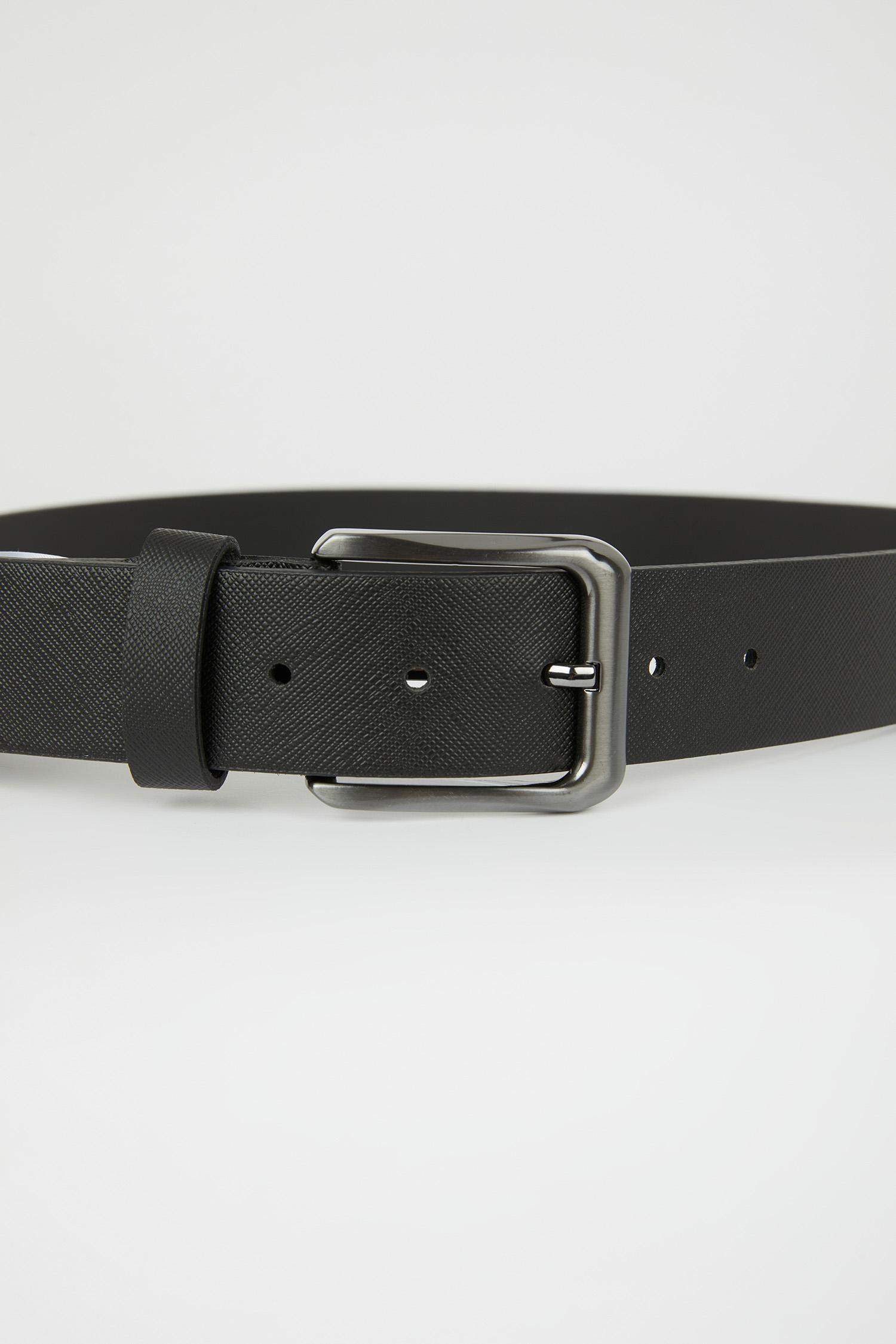 Man Faux Leather Denim Belt