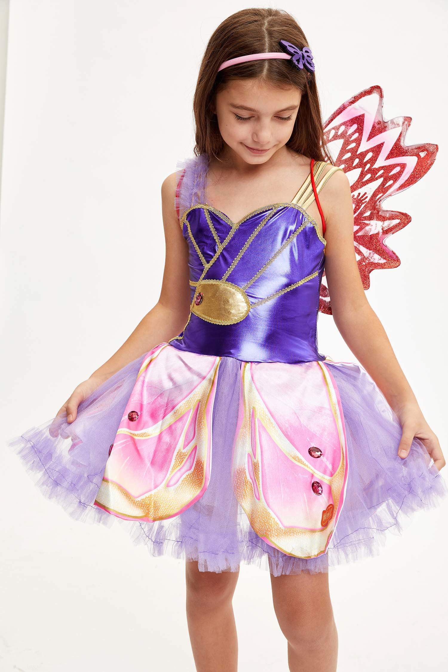 Defacto Kız Çocuk Kelebek Kostüm Elbise. 1