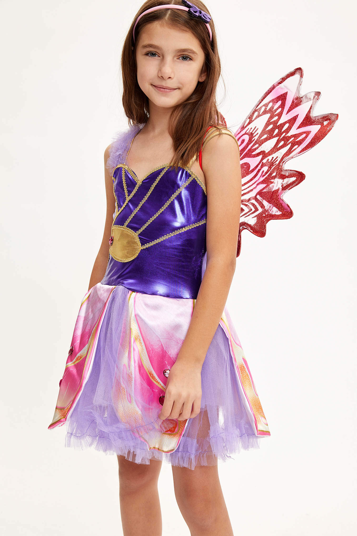Defacto Kız Çocuk Kelebek Kostüm Elbise. 3
