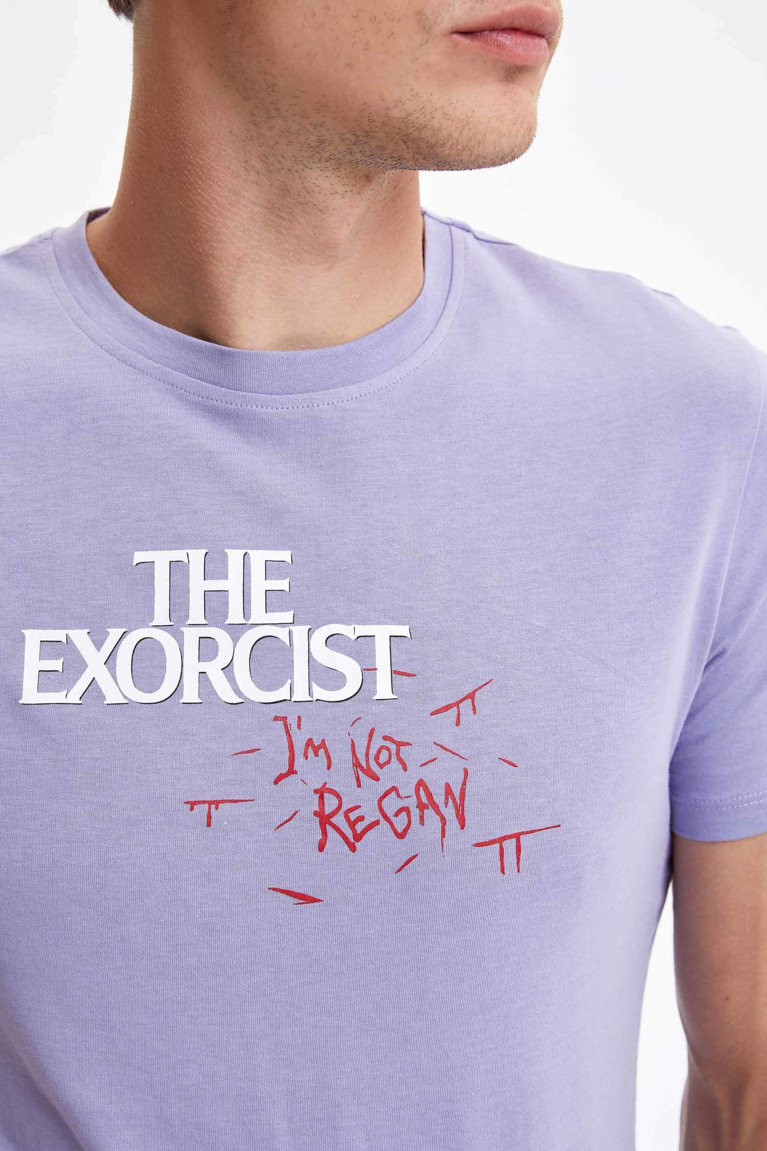 Defacto The Exorcist Lisanslı Slim Fit Bisiklet Yaka Kısa Kollu Tişört. 3
