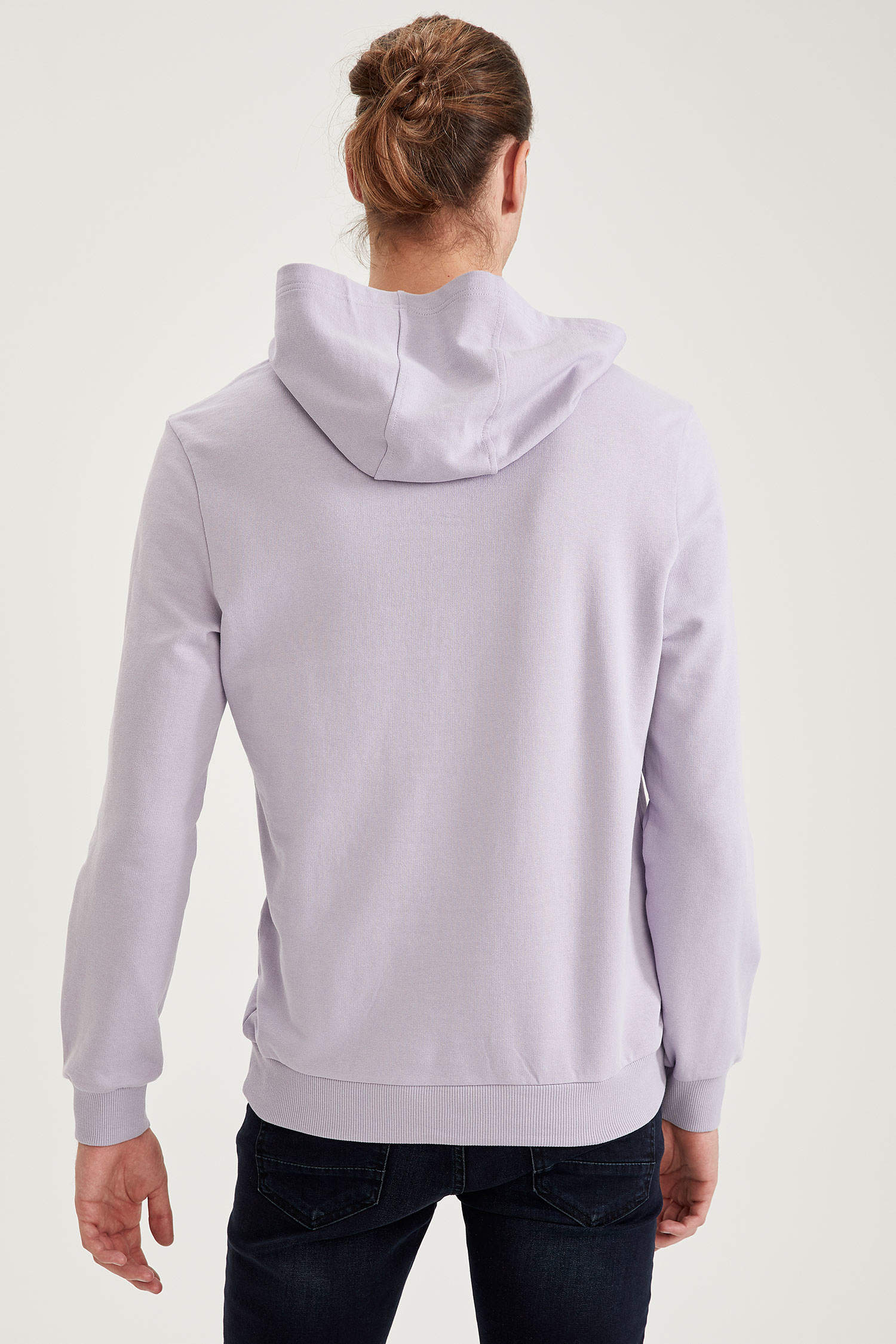 Defacto Kapüşonlu Slim Fit Basic Sweatshirt. 4