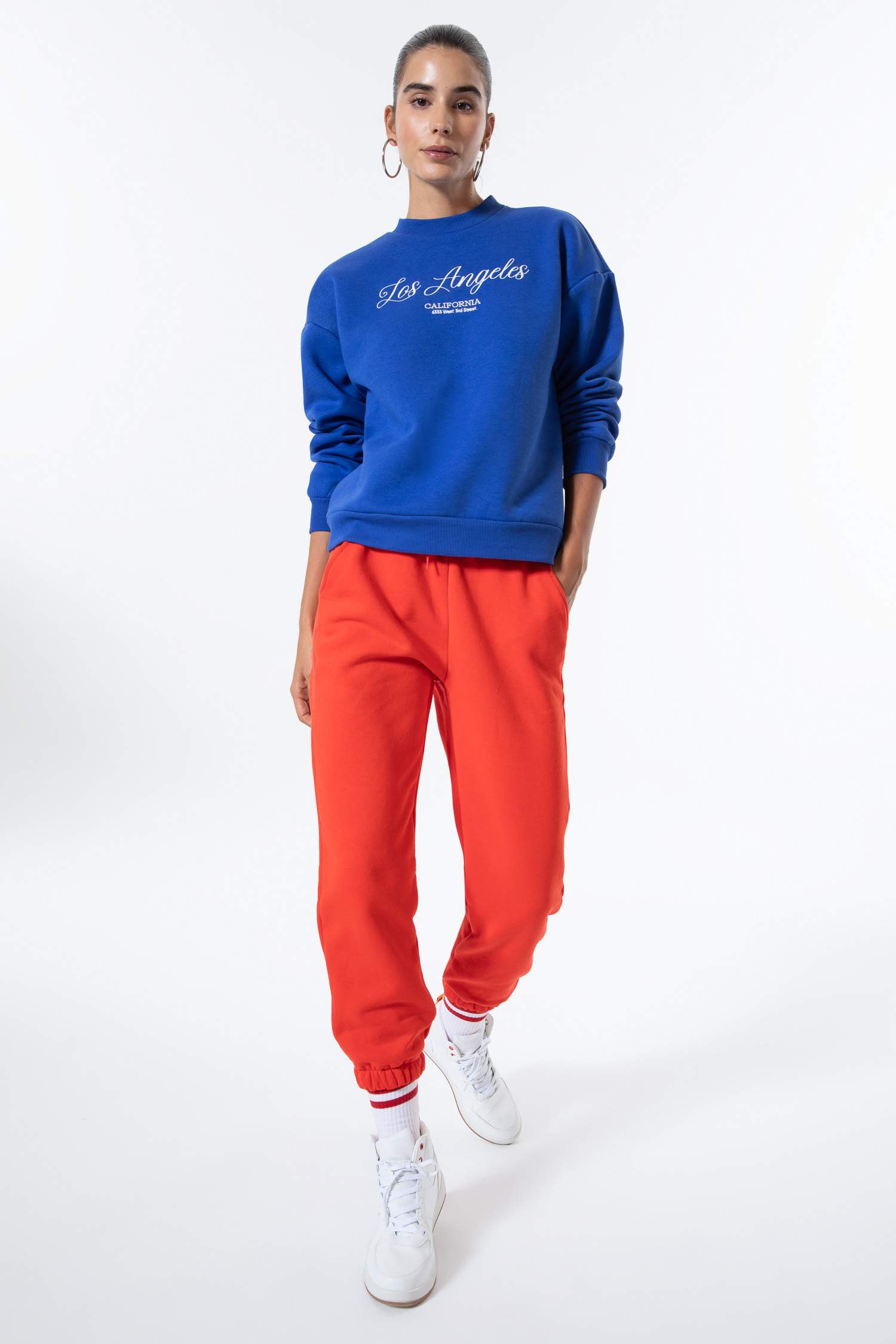 Jogger Standard Fit Thick Sweatshirt Fabric Elastic Band Trousers