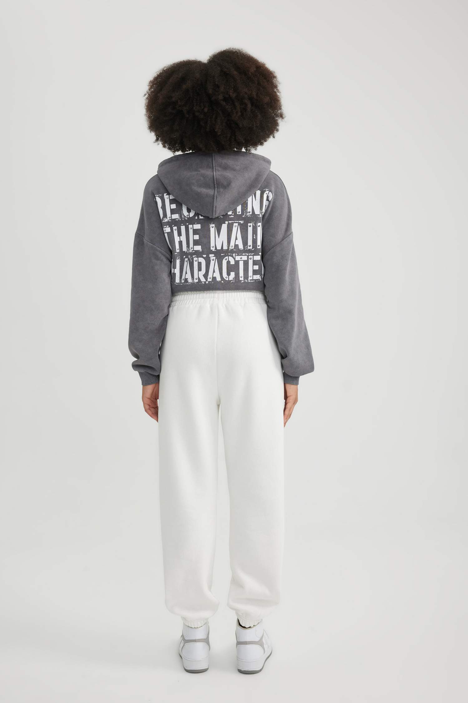 Standart Fit Kalın Jogger Eşofman Altı Bel Paça Lastikli Basic Düz Uzun Boy