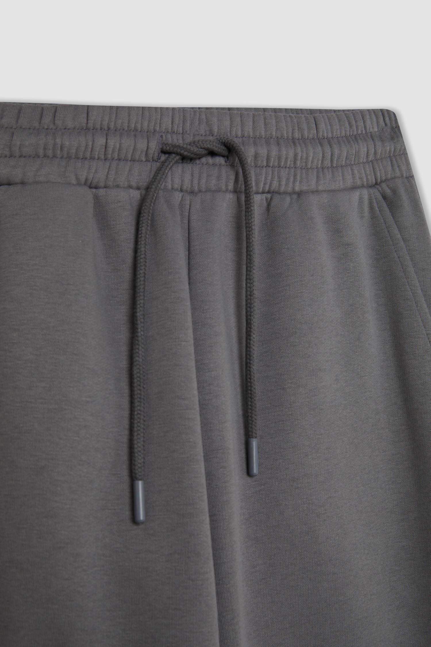 Standart Fit Kalın Jogger Eşofman Altı Bel Paça Lastikli Basic Düz Uzun Boy