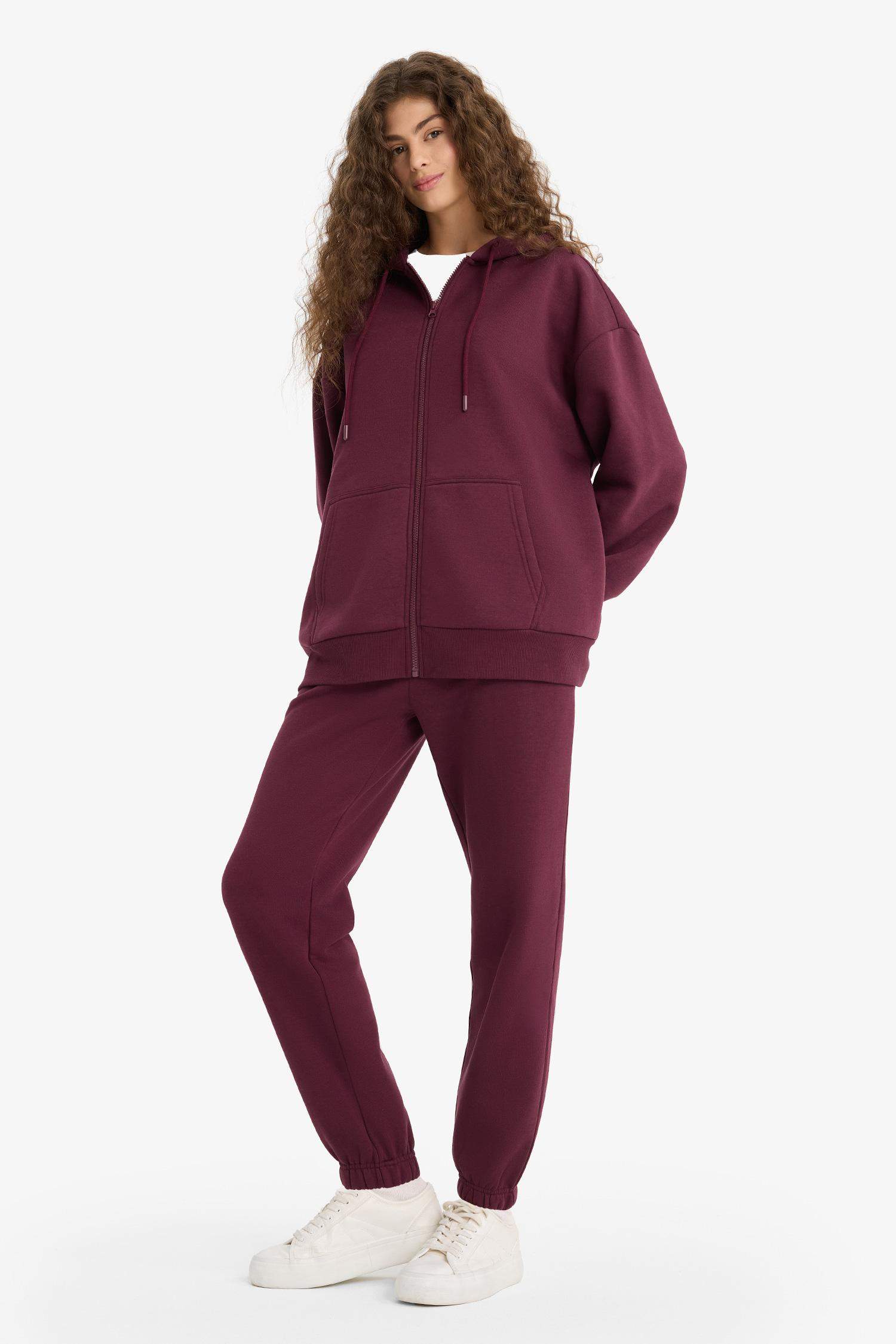 Jogger Fit Elastic Banded Leg Thick Fabric Trousers