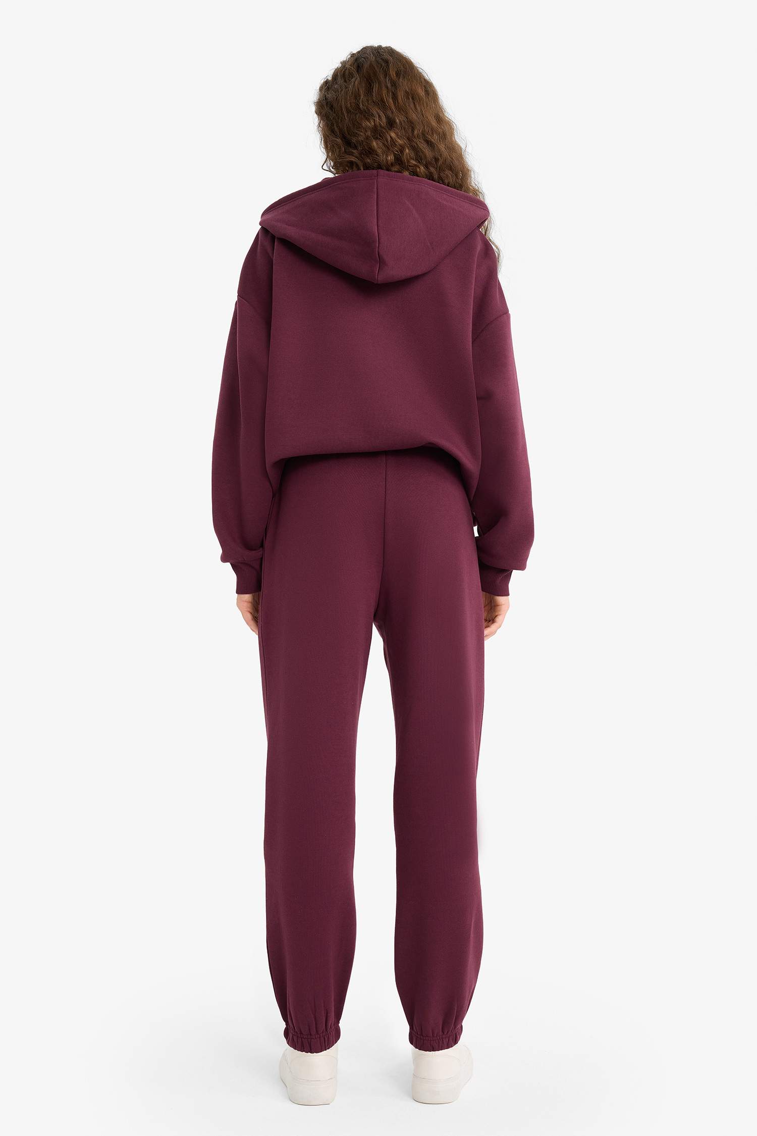 Jogger Fit Elastic Banded Leg Thick Fabric Trousers