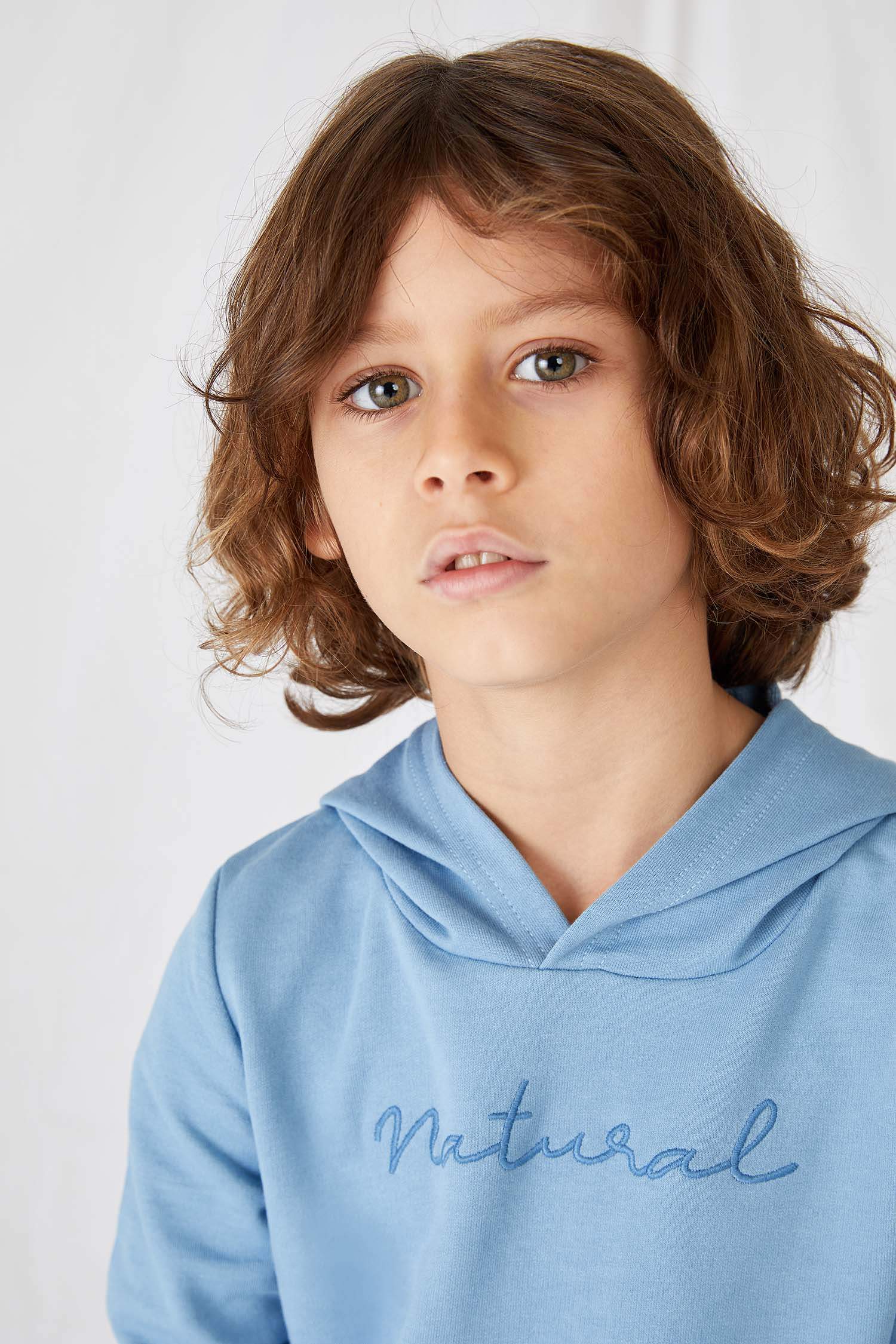 Blue BOYS & TEENS Boy Embroidered Hooded Organic Sweatshirt 1577016 ...