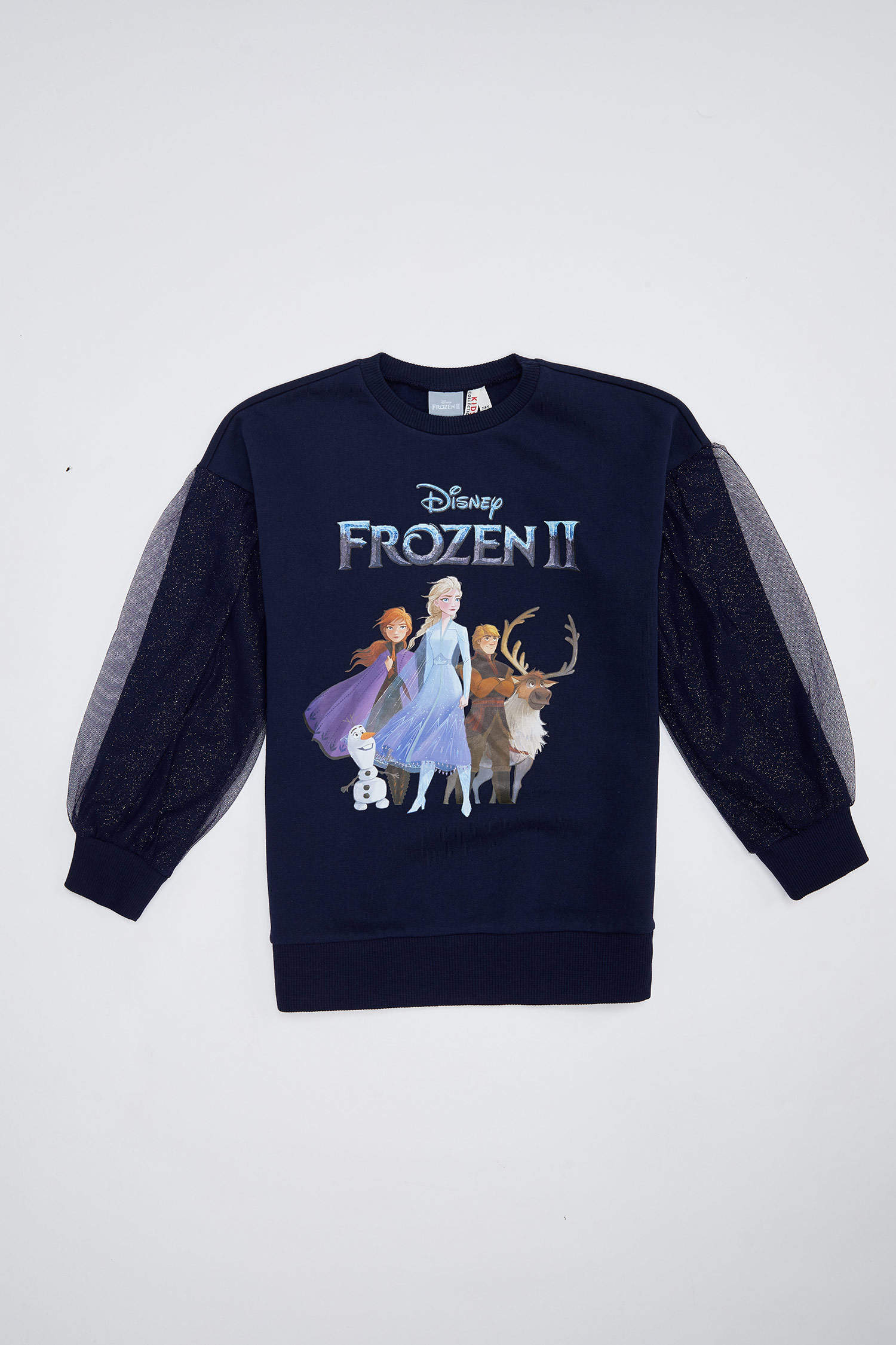 Defacto Kız Çocuk Frozen Lisanslı Regular Fit Bisiklet Yaka Sweatshirt. 1