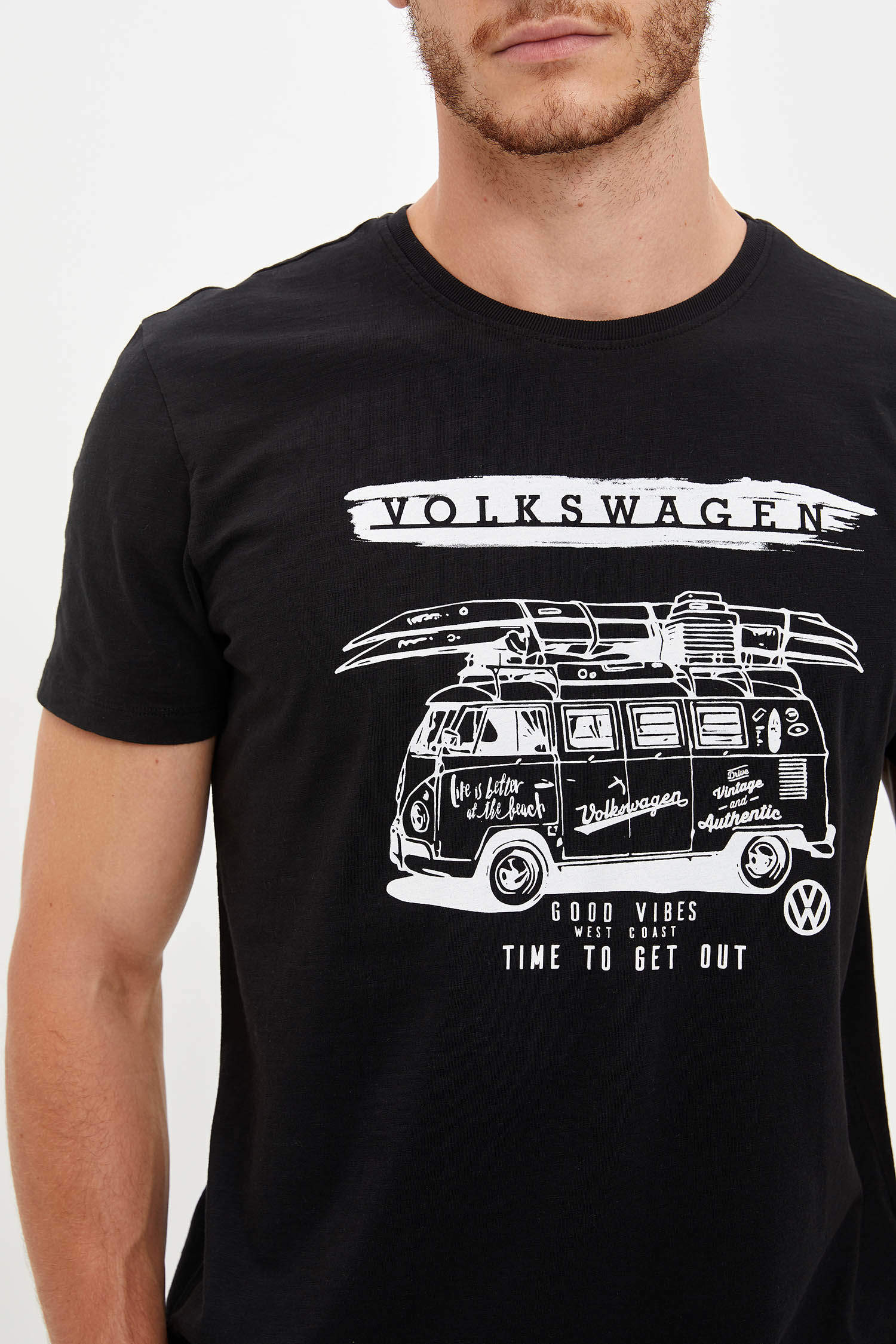 Defacto Volkswagen Lisanslı Slim Fit Pamuklu Tişört. 3