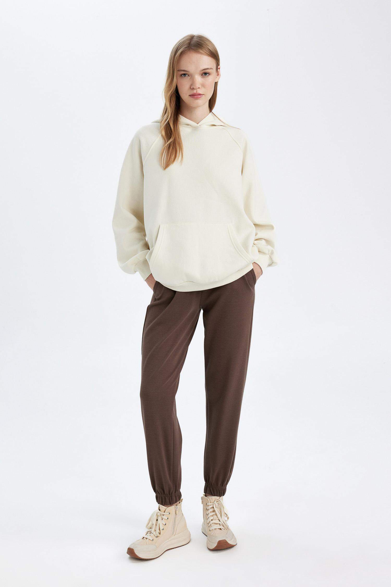 Regular Fit Jogger Eşofman Altı Beli Paçası Lastikli Cepli Uzun Boy