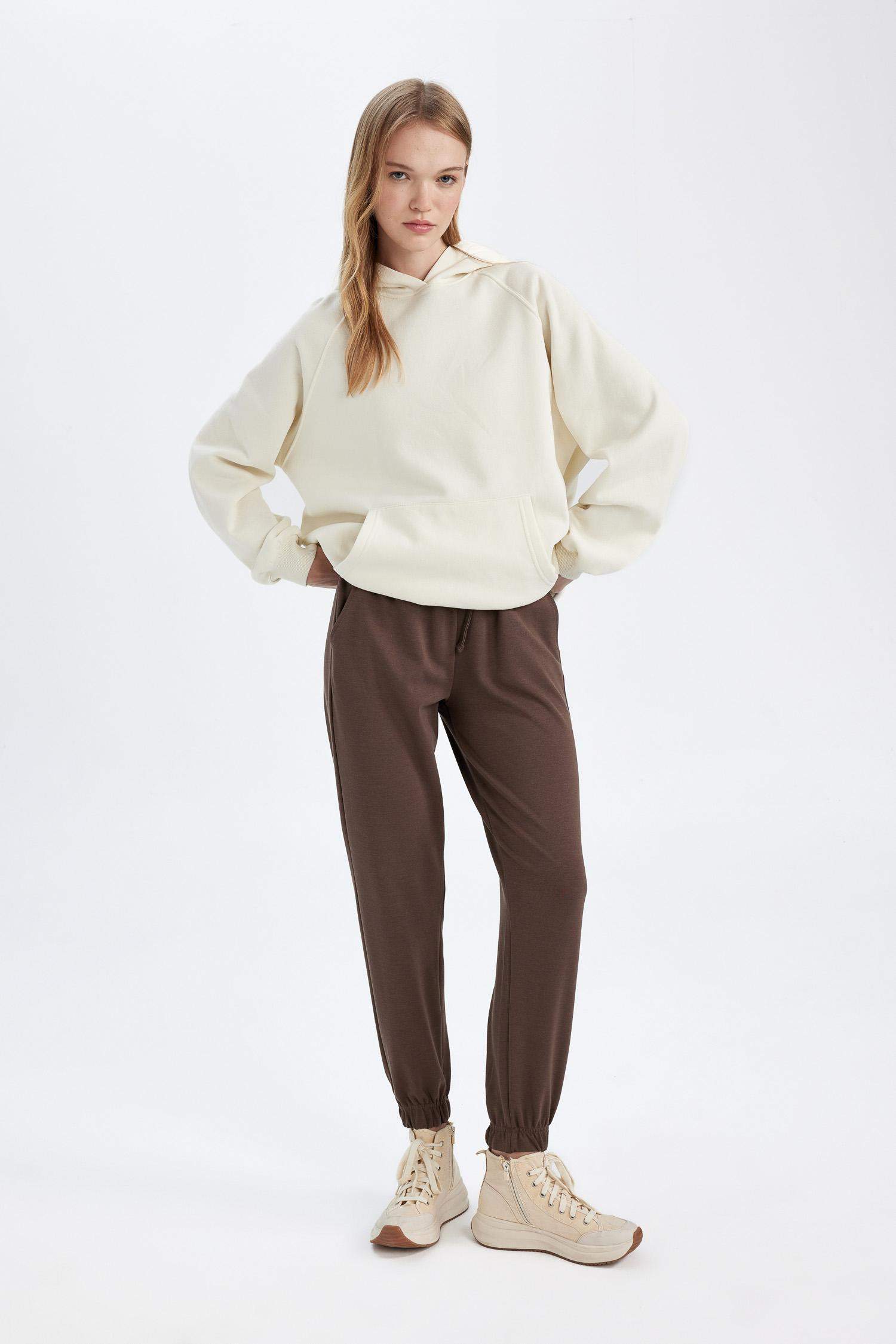 Regular Fit Jogger Eşofman Altı Beli Paçası Lastikli Cepli Uzun Boy