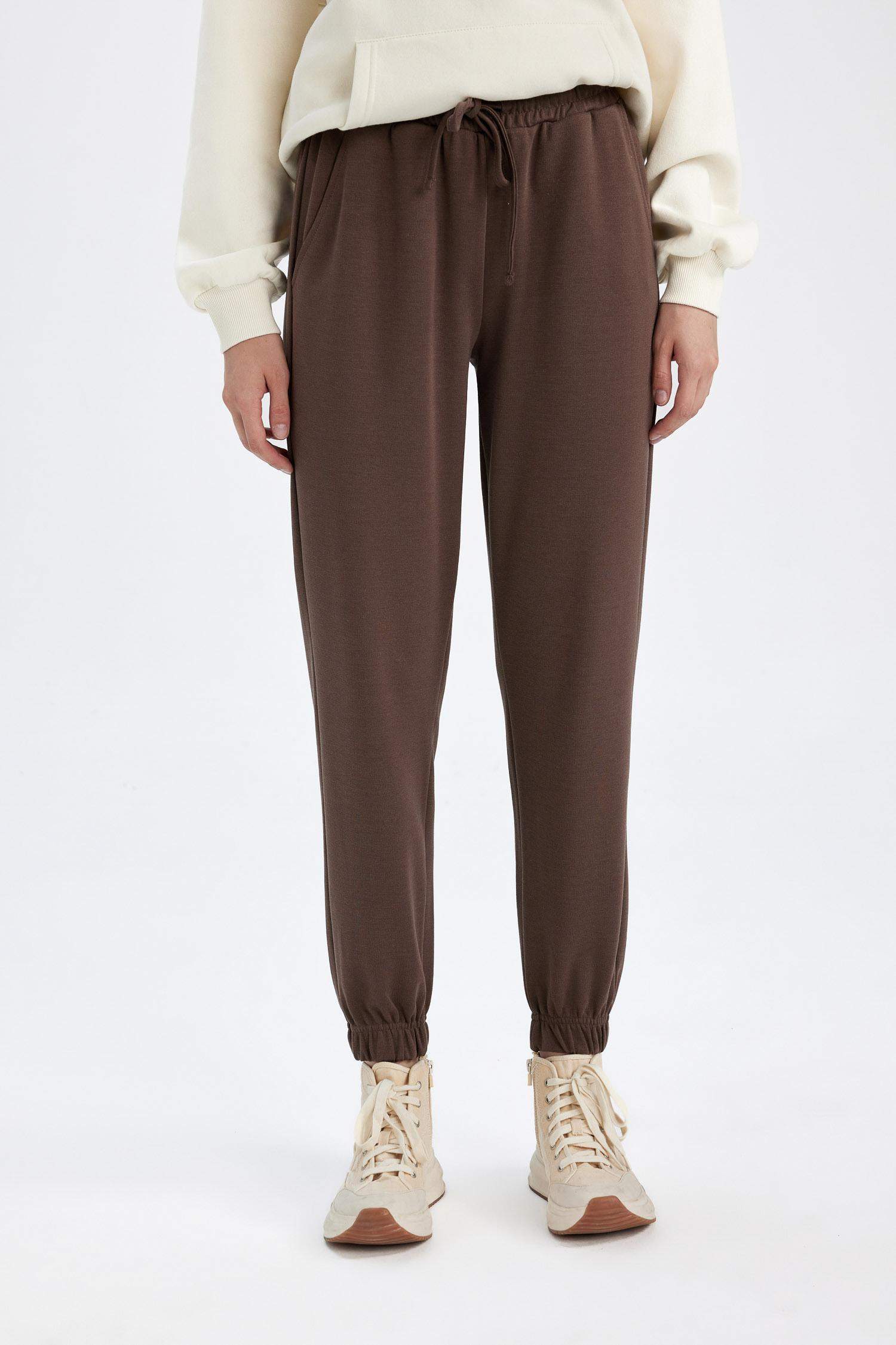 Regular Fit Jogger Eşofman Altı Beli Paçası Lastikli Cepli Uzun Boy