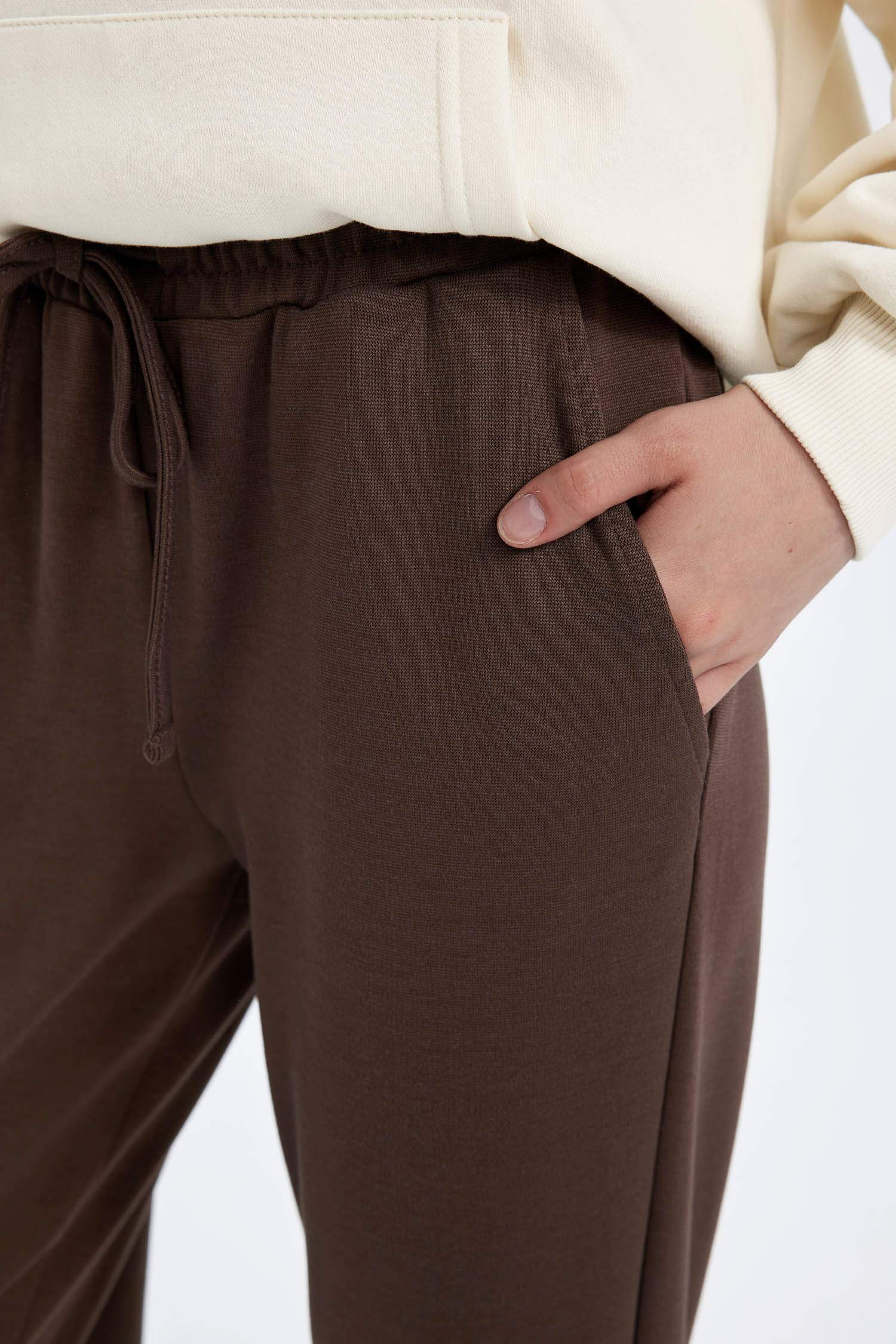 Regular Fit Jogger Eşofman Altı Beli Paçası Lastikli Cepli Uzun Boy