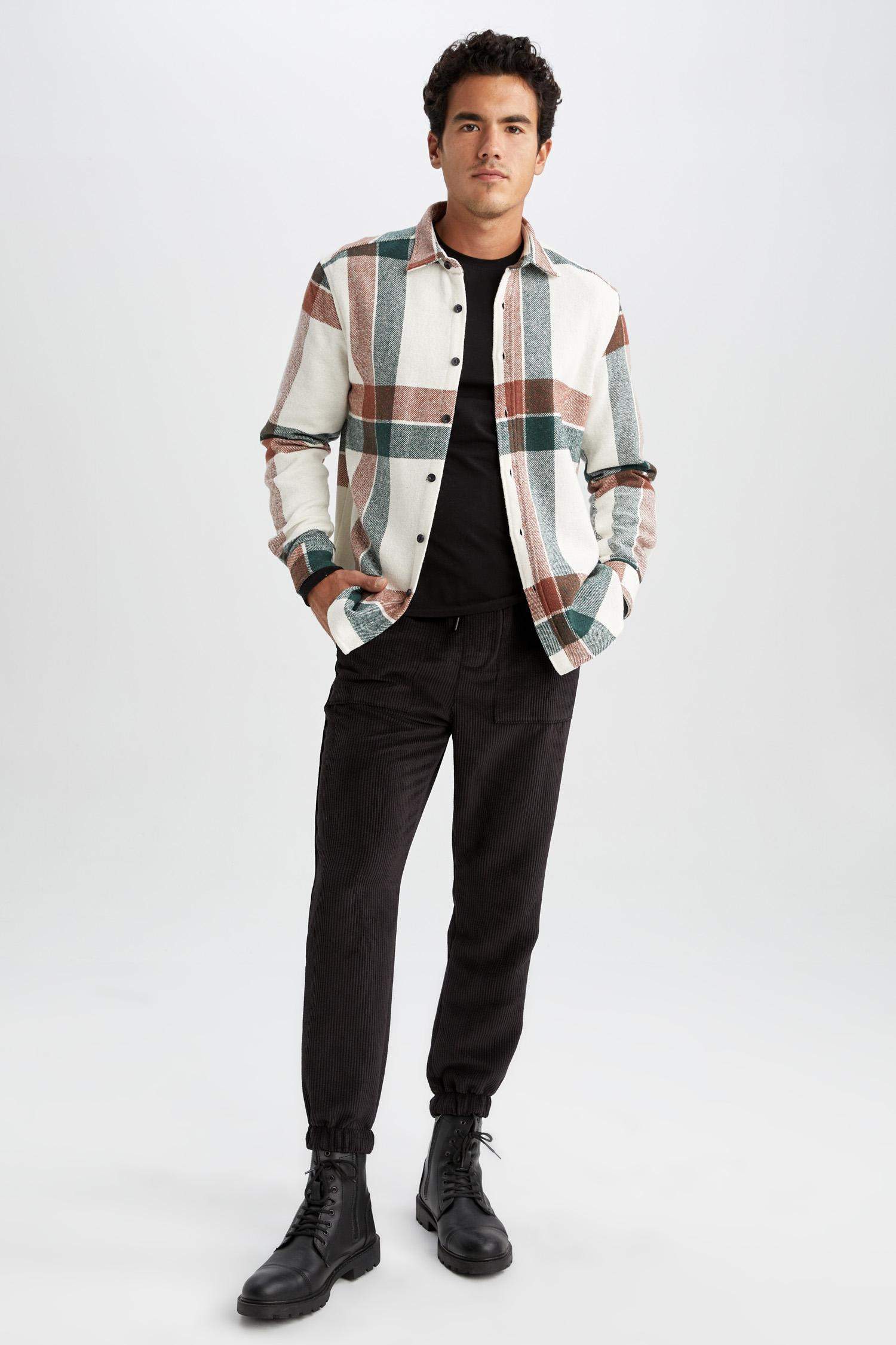 Сорочка з довгим рукавом стандартного крою у клітку Woodcutter для чоловіків