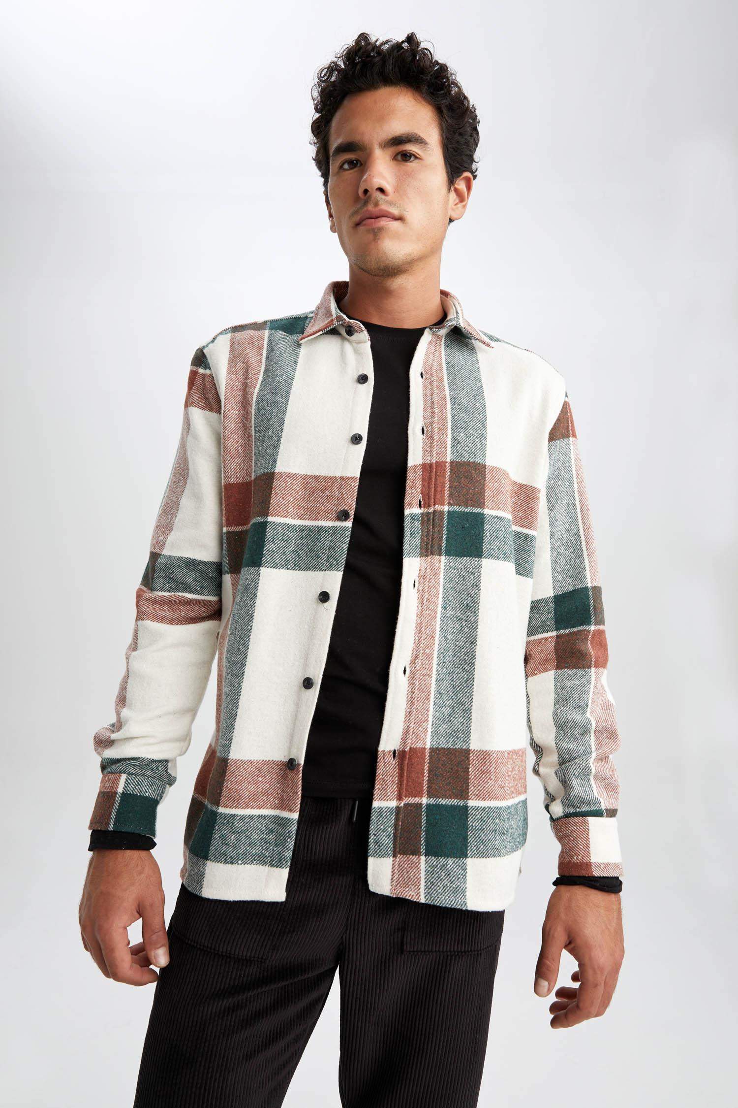 Сорочка з довгим рукавом стандартного крою у клітку Woodcutter для чоловіків