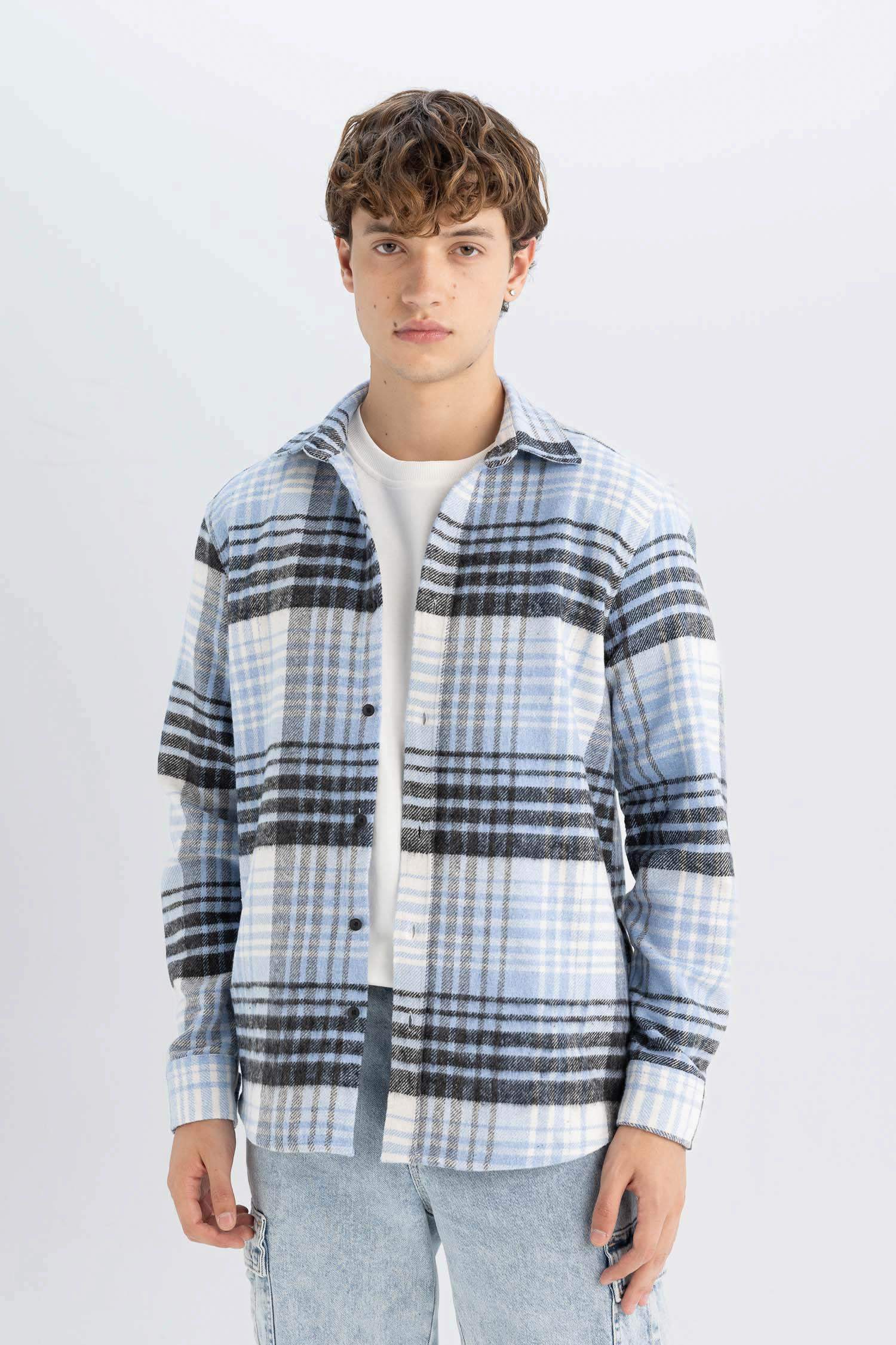 Regular Fit Kareli Oduncu Flanel Uzun Kollu Gömlek