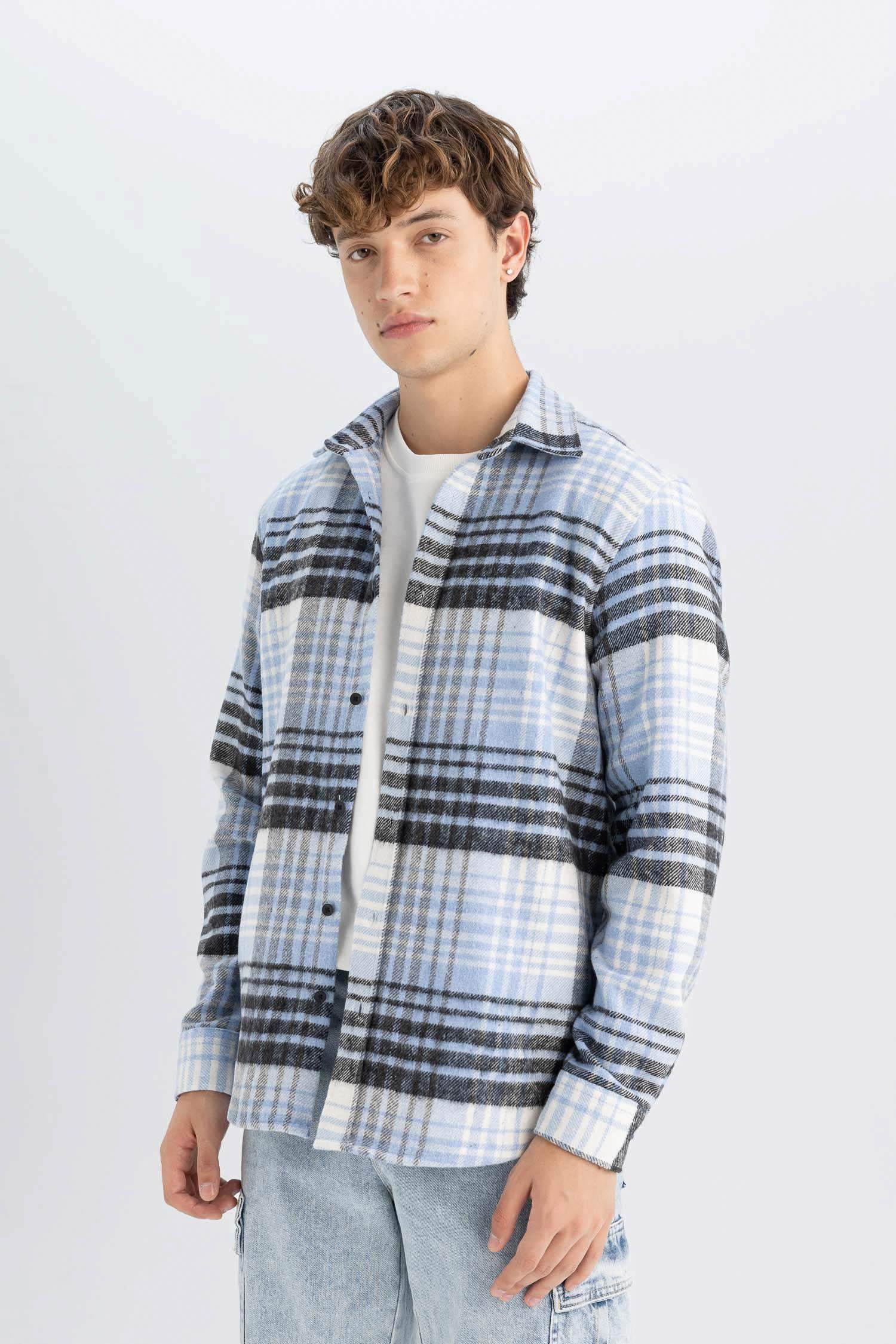 Regular Fit Kareli Oduncu Flanel Uzun Kollu Gömlek